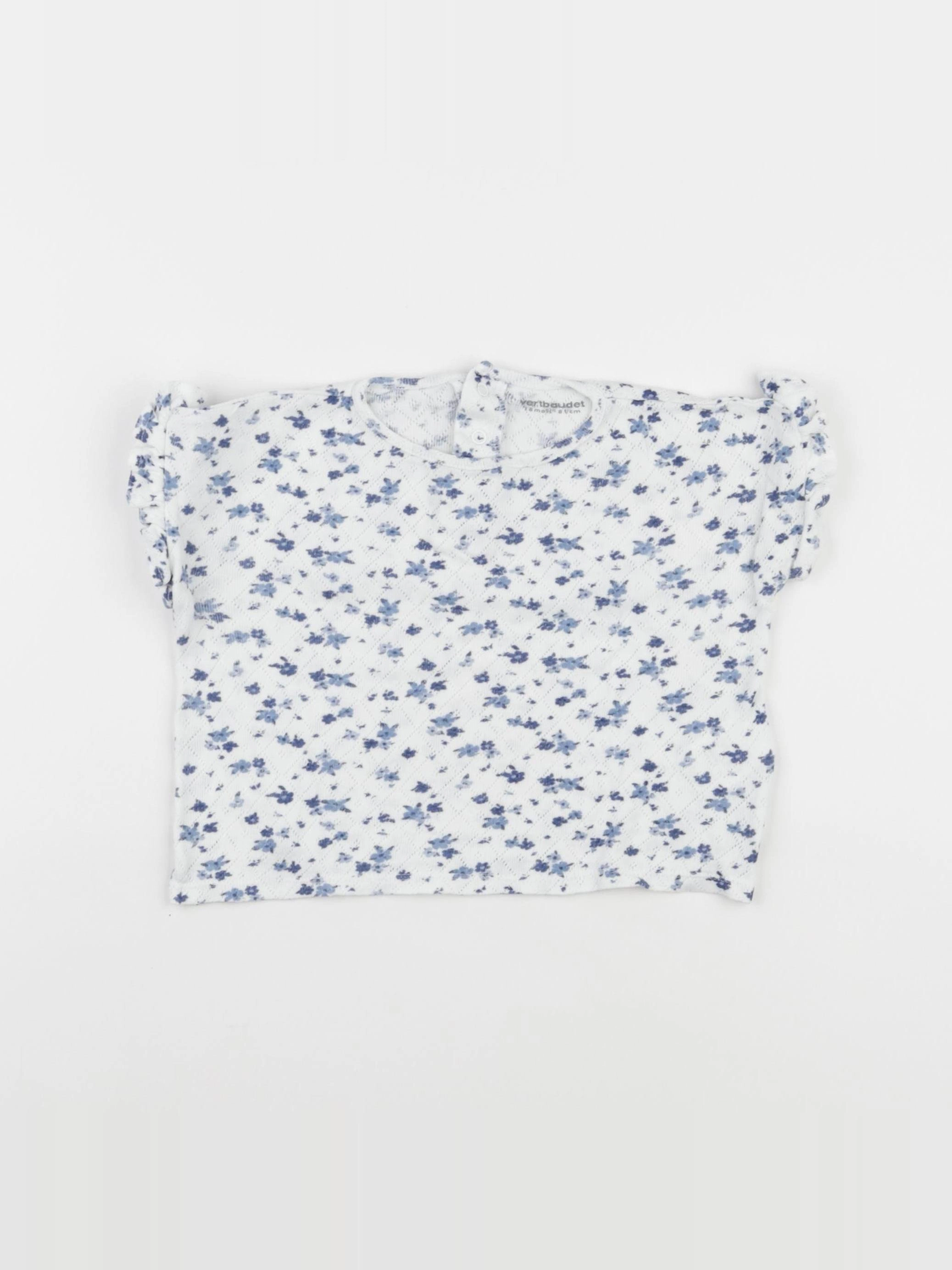 Vertbaudet - tee-shirt bleu - 12 mois