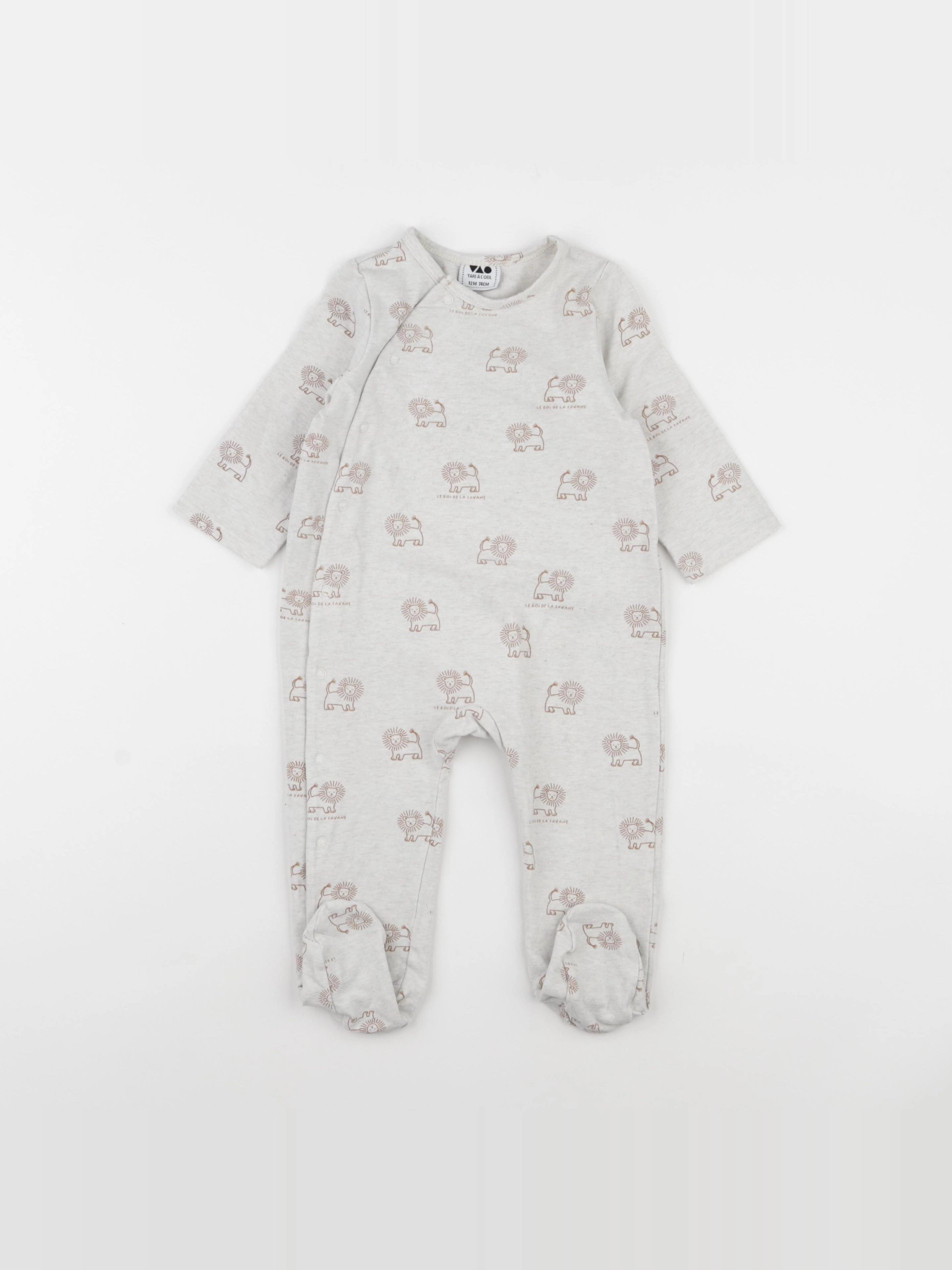 Tape à l'oeil - pyjama coton beige - 12 mois