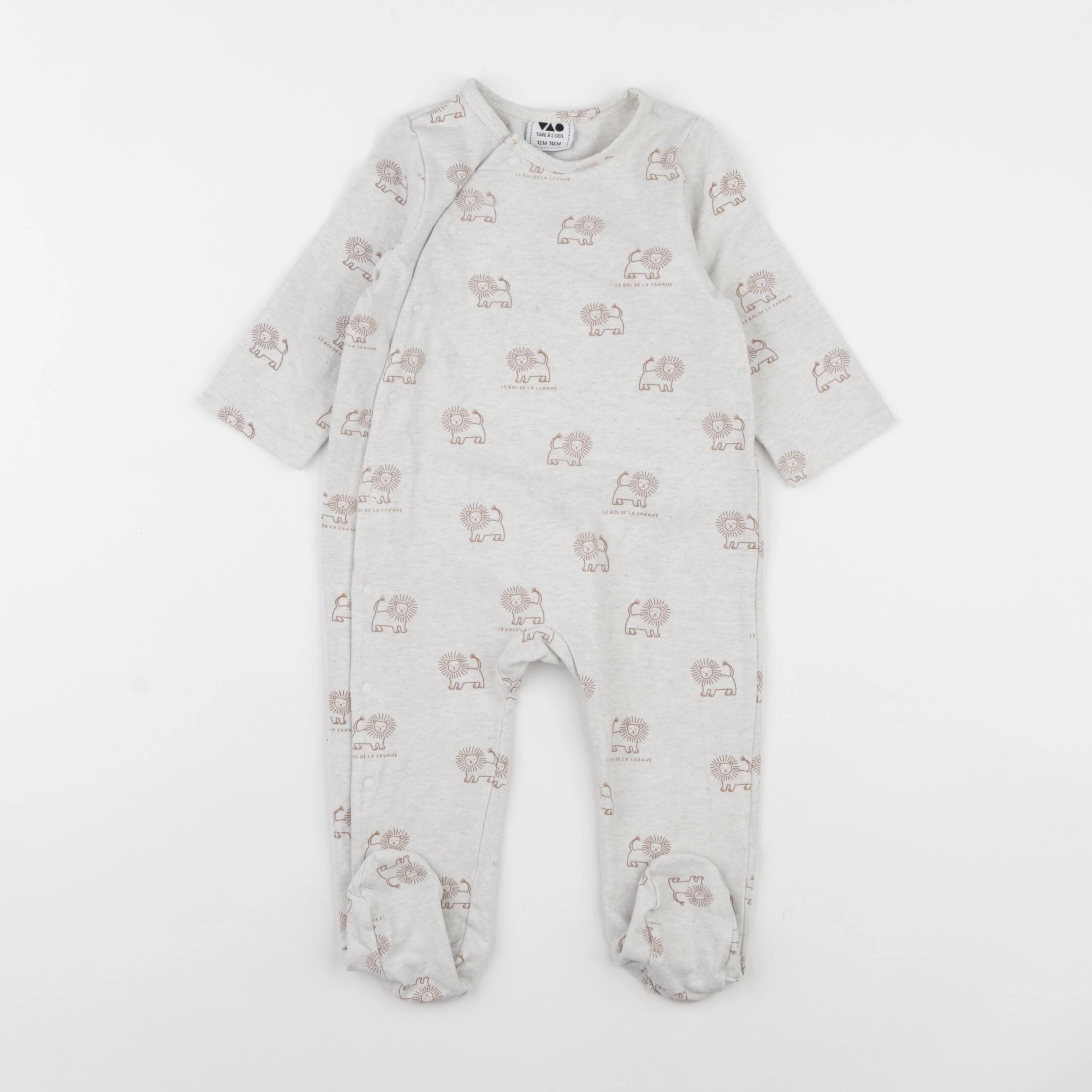 Tape à l'oeil - pyjama coton beige - 12 mois
