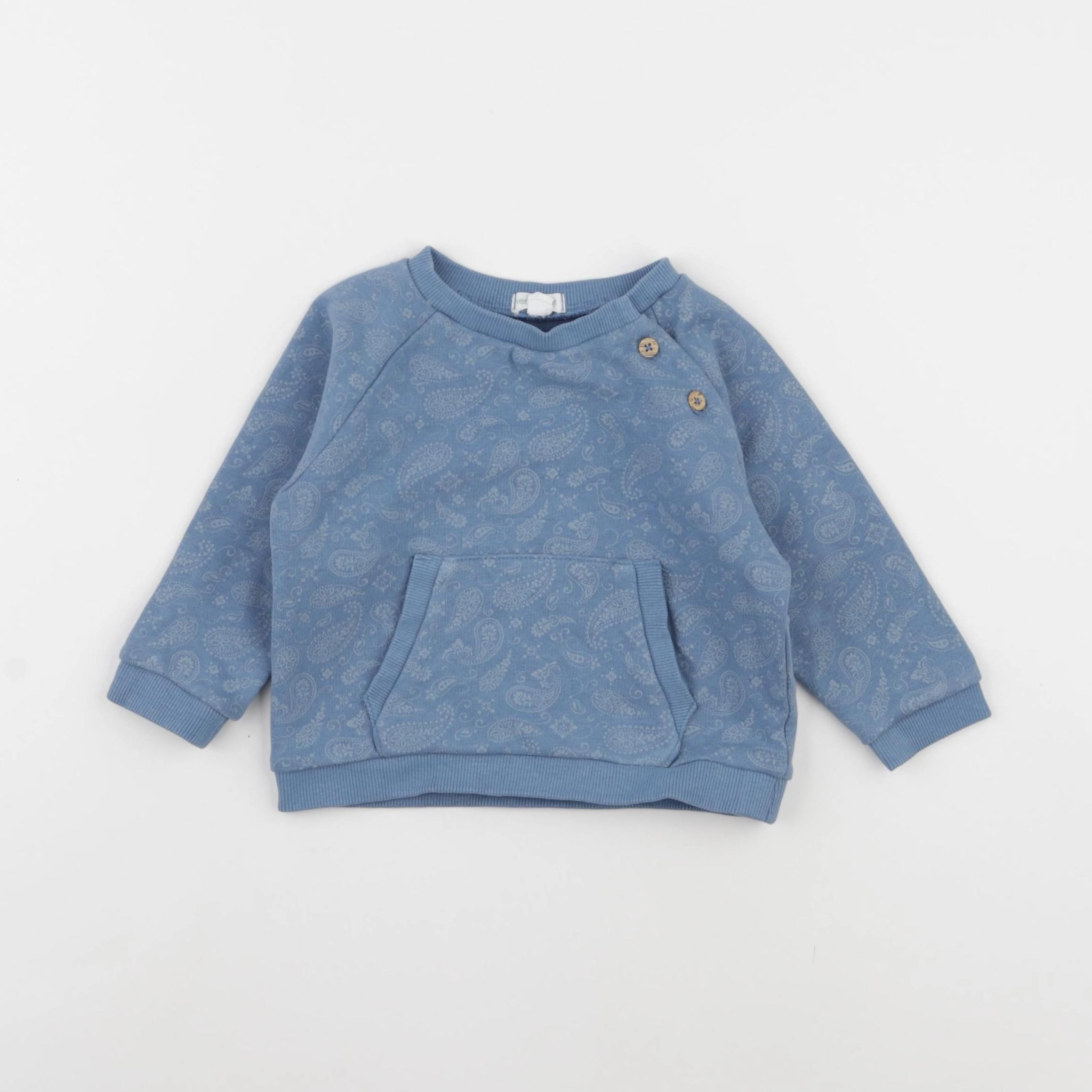 Vertbaudet - sweat bleu - 9 mois