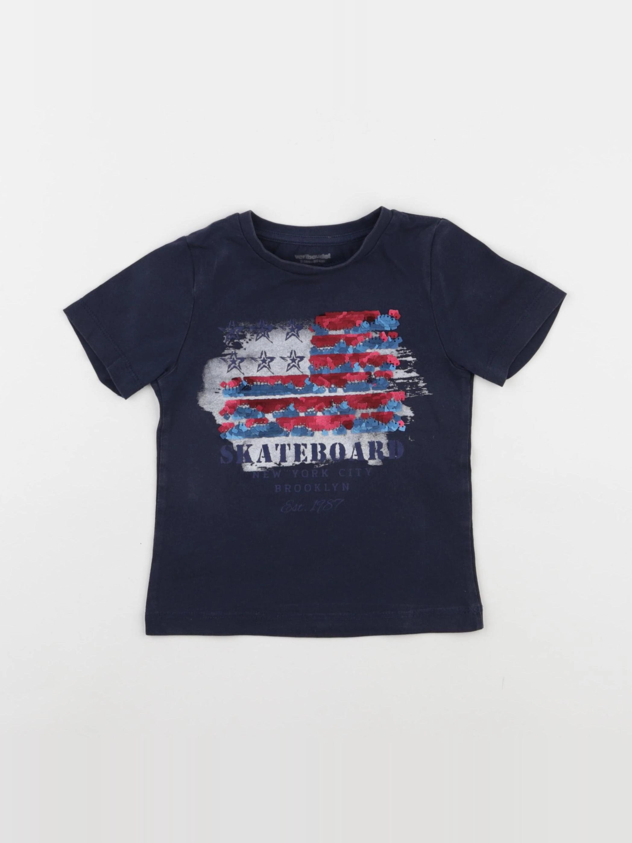 Vertbaudet - tee-shirt bleu - 2 ans
