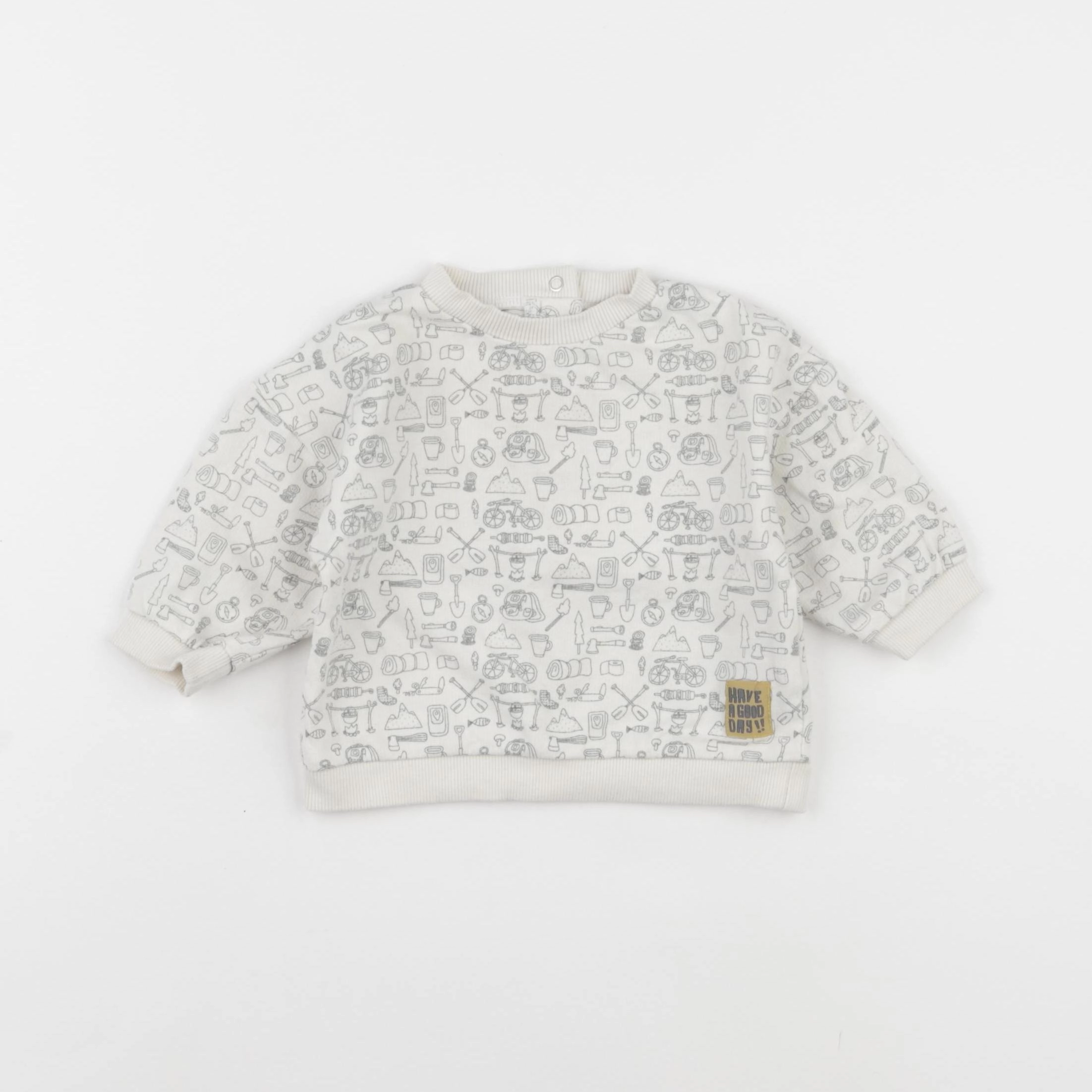 Vertbaudet - sweat beige - 6 mois