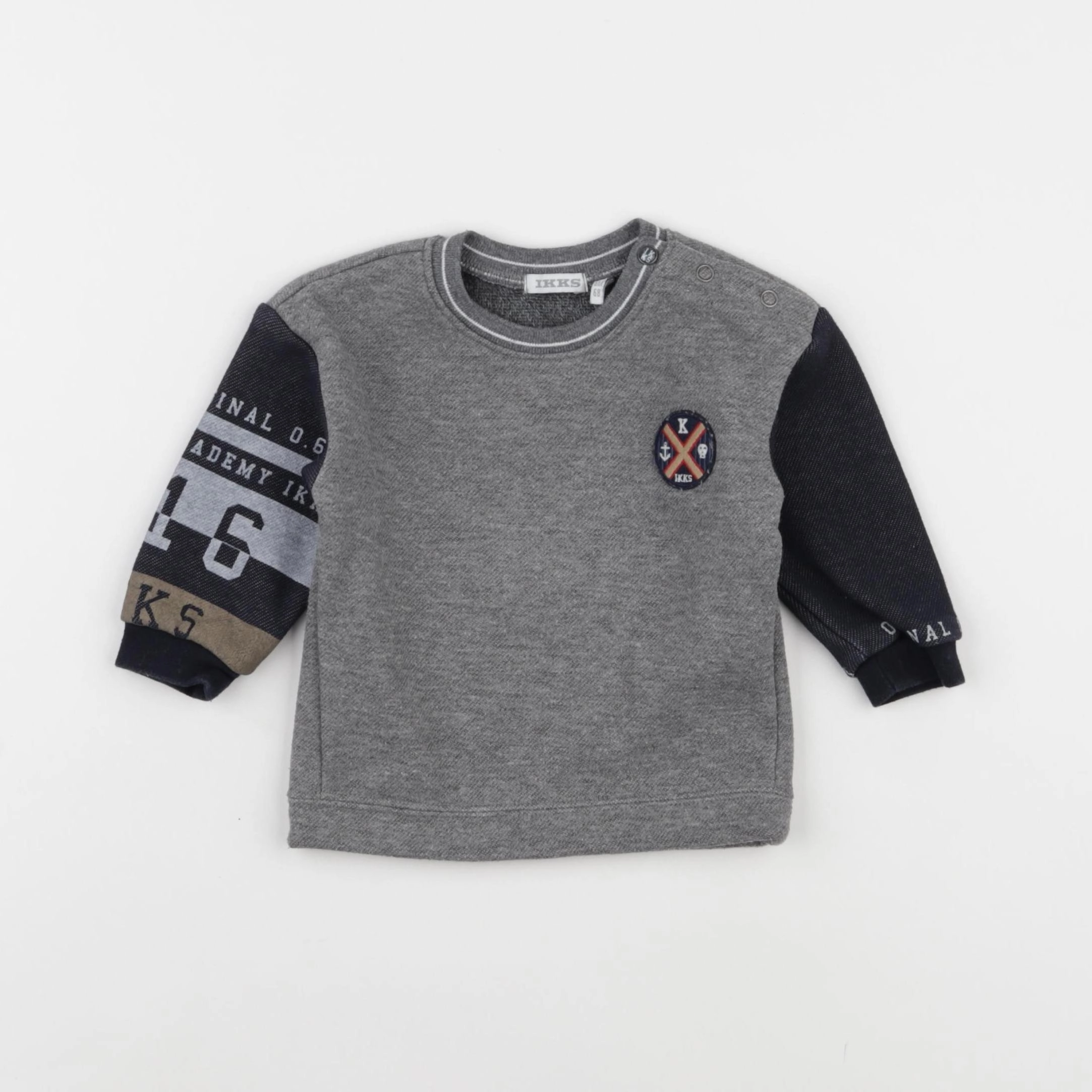 IKKS - sweat gris - 6 mois