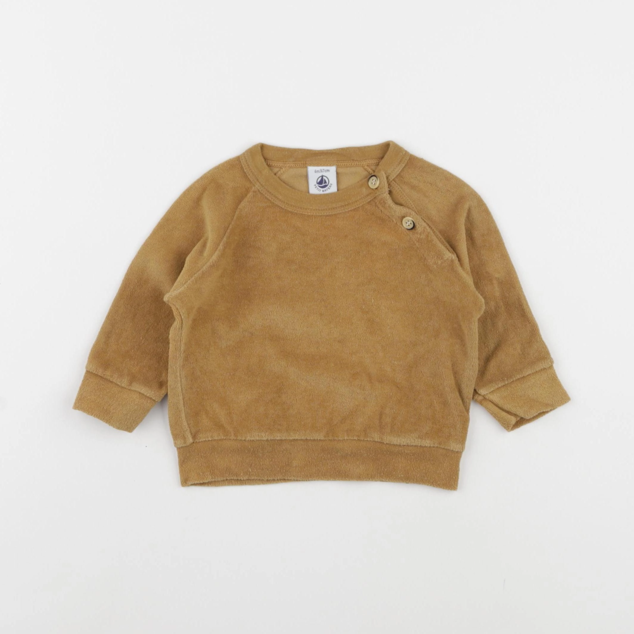 Petit Bateau - sweat marron - 6 mois
