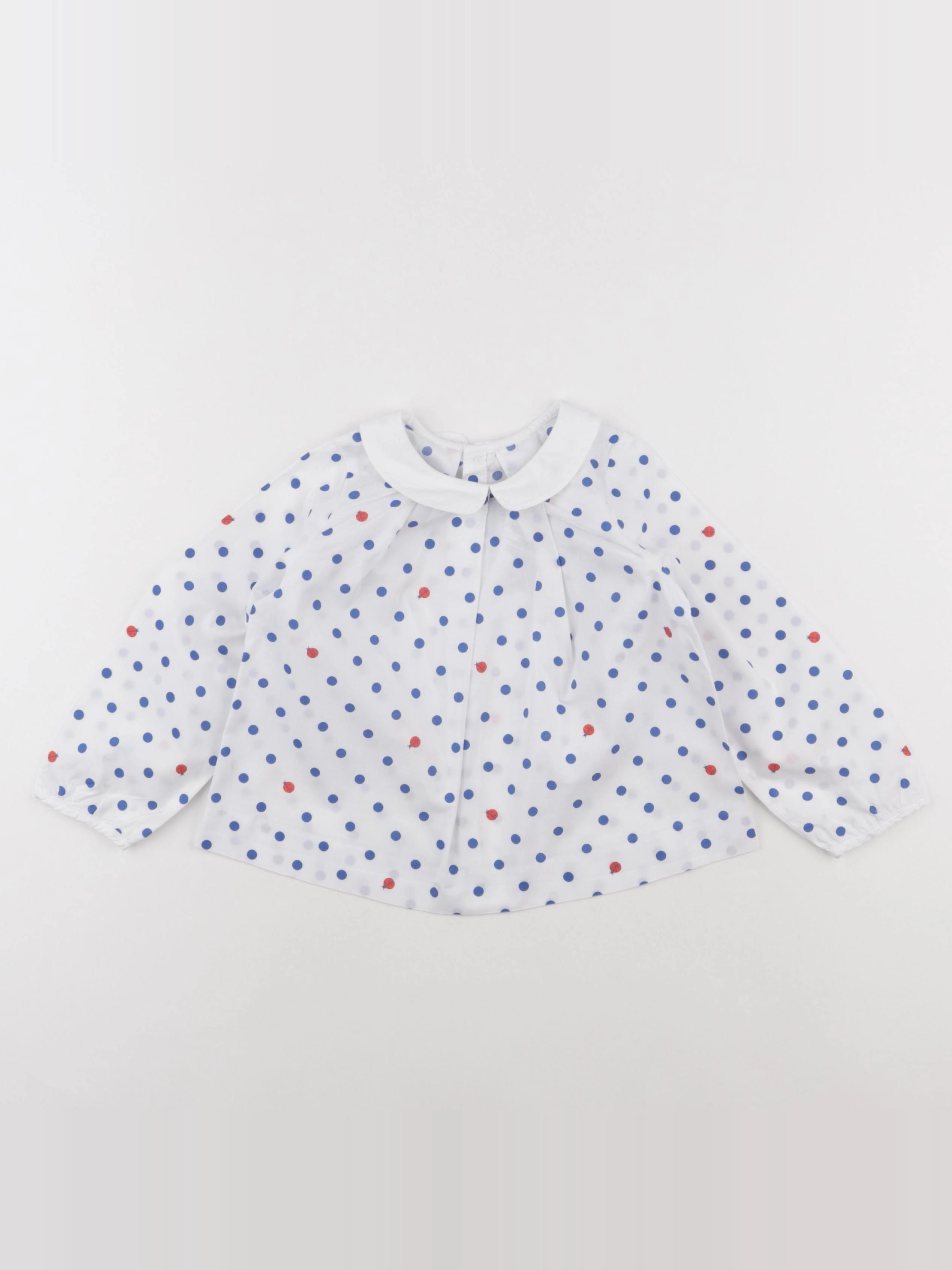 Jacadi - blouse bleu, blanc - 24 mois