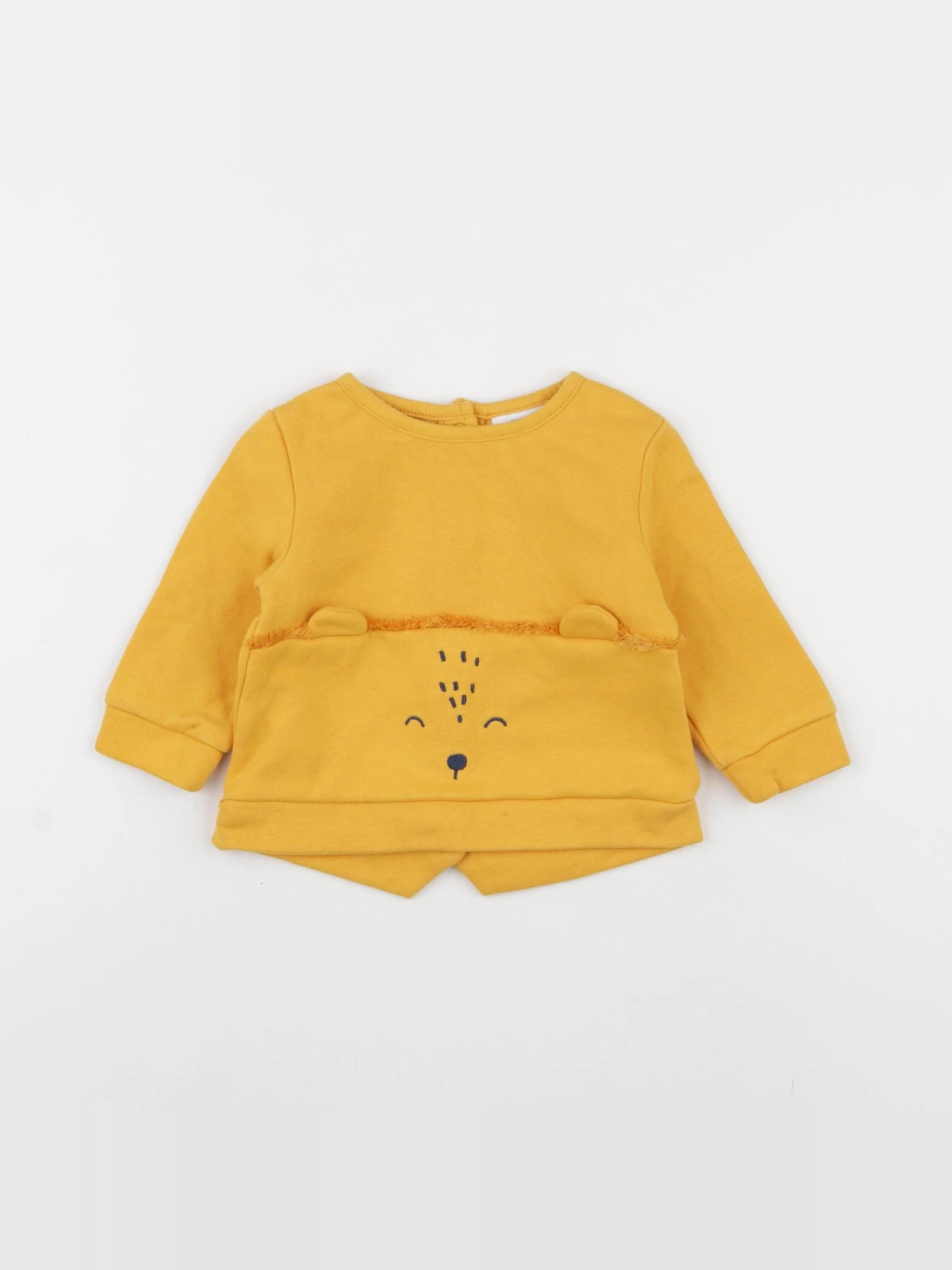 Vertbaudet - sweat jaune - 6 mois