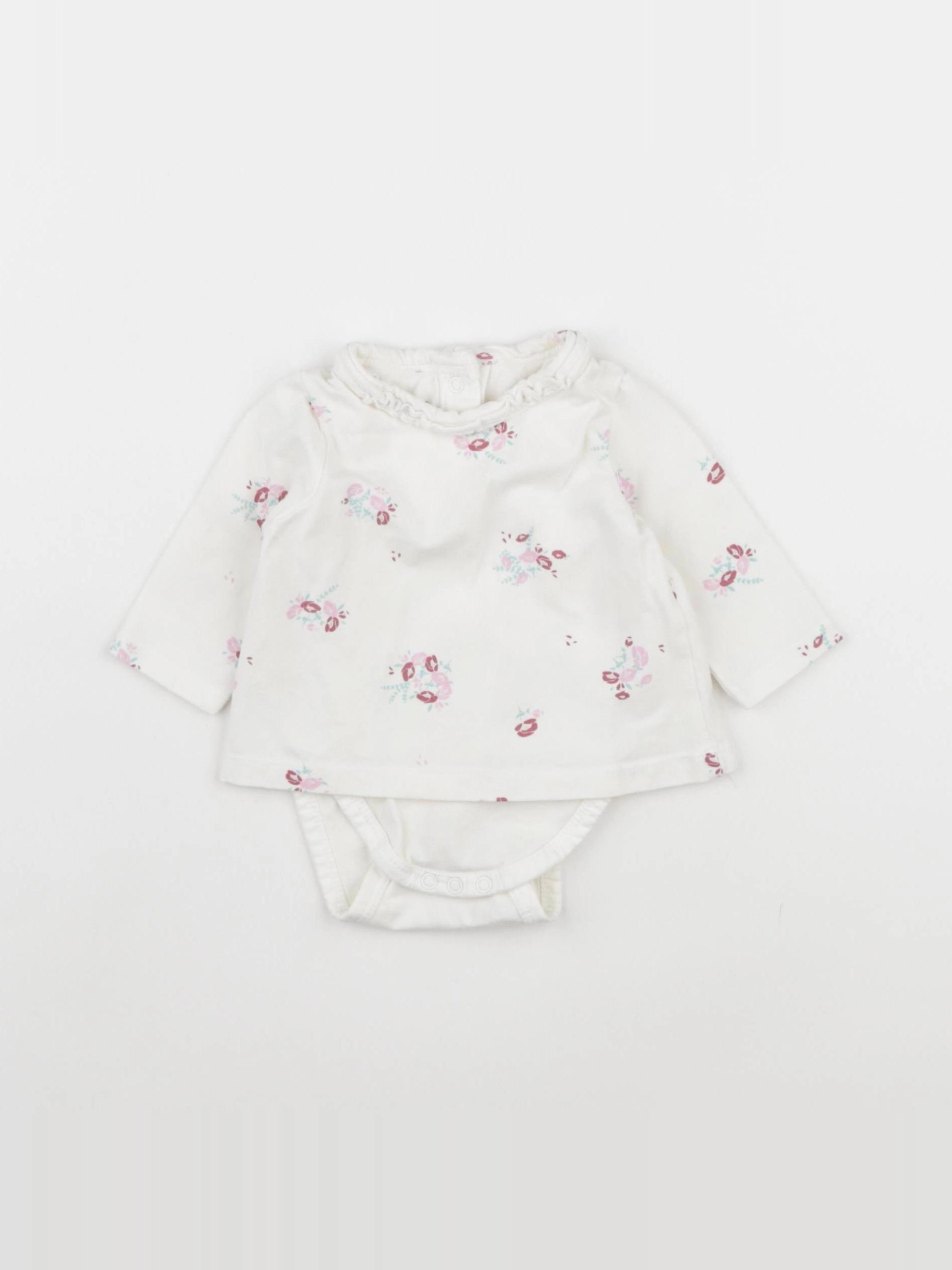 Vertbaudet - body tee-shirt beige - 1 mois