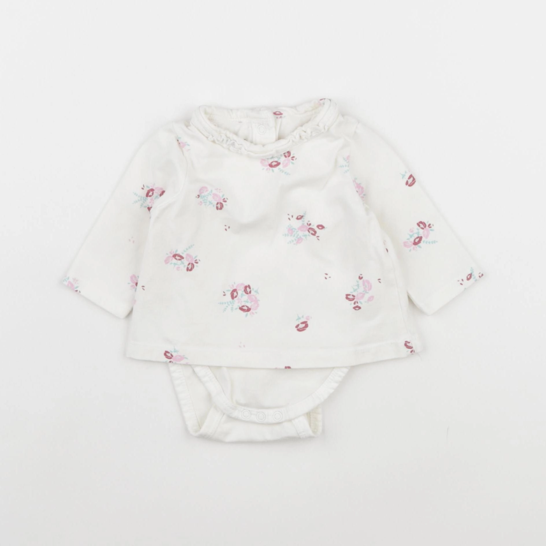 Vertbaudet - body tee-shirt beige - 1 mois