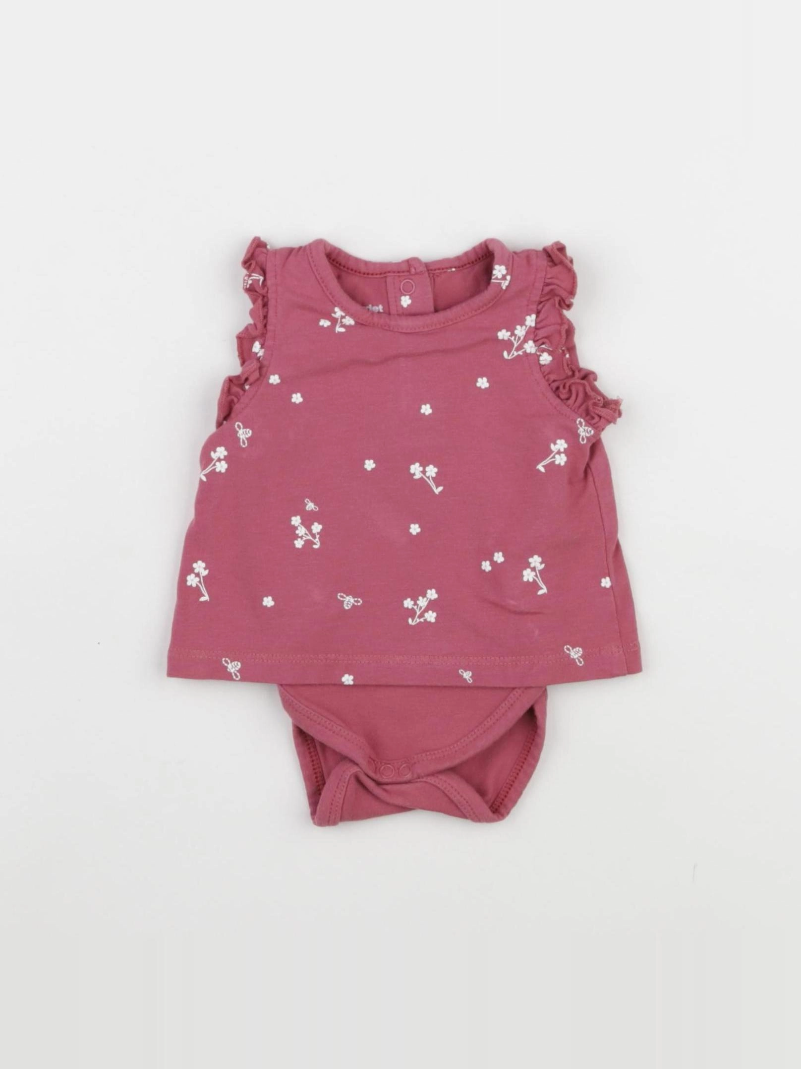 Vertbaudet - body tee-shirt rose - 1 mois