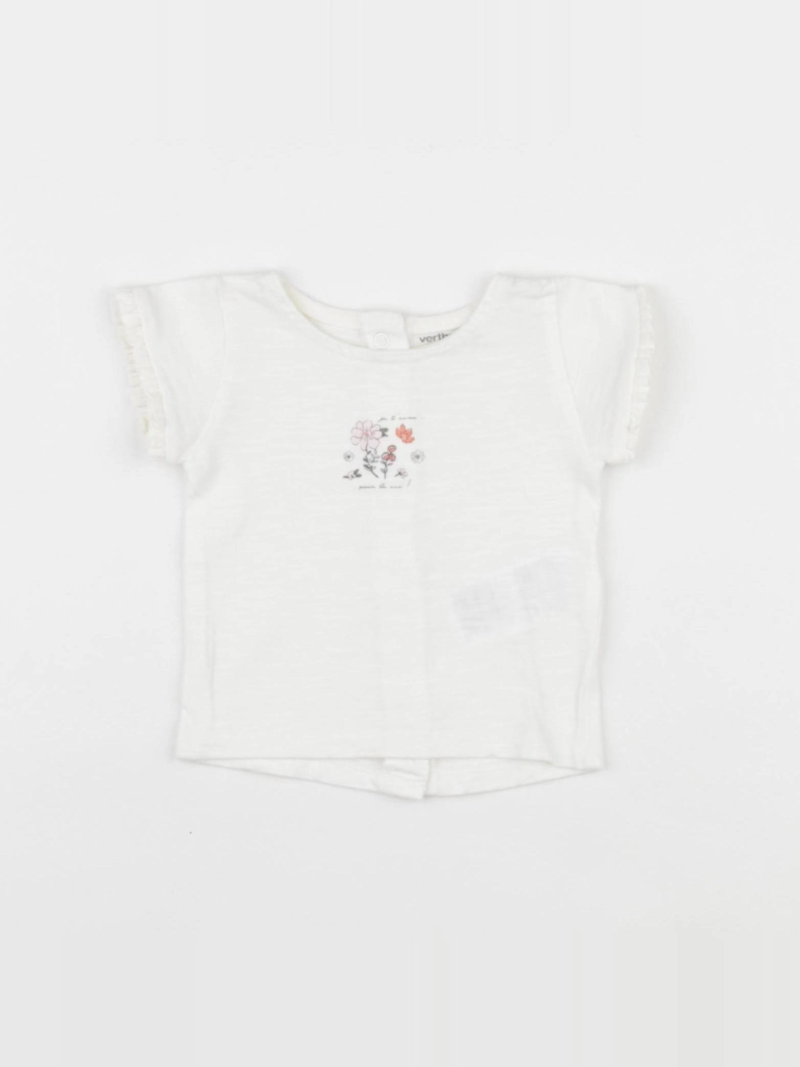 Vertbaudet - tee-shirt beige - 1 mois