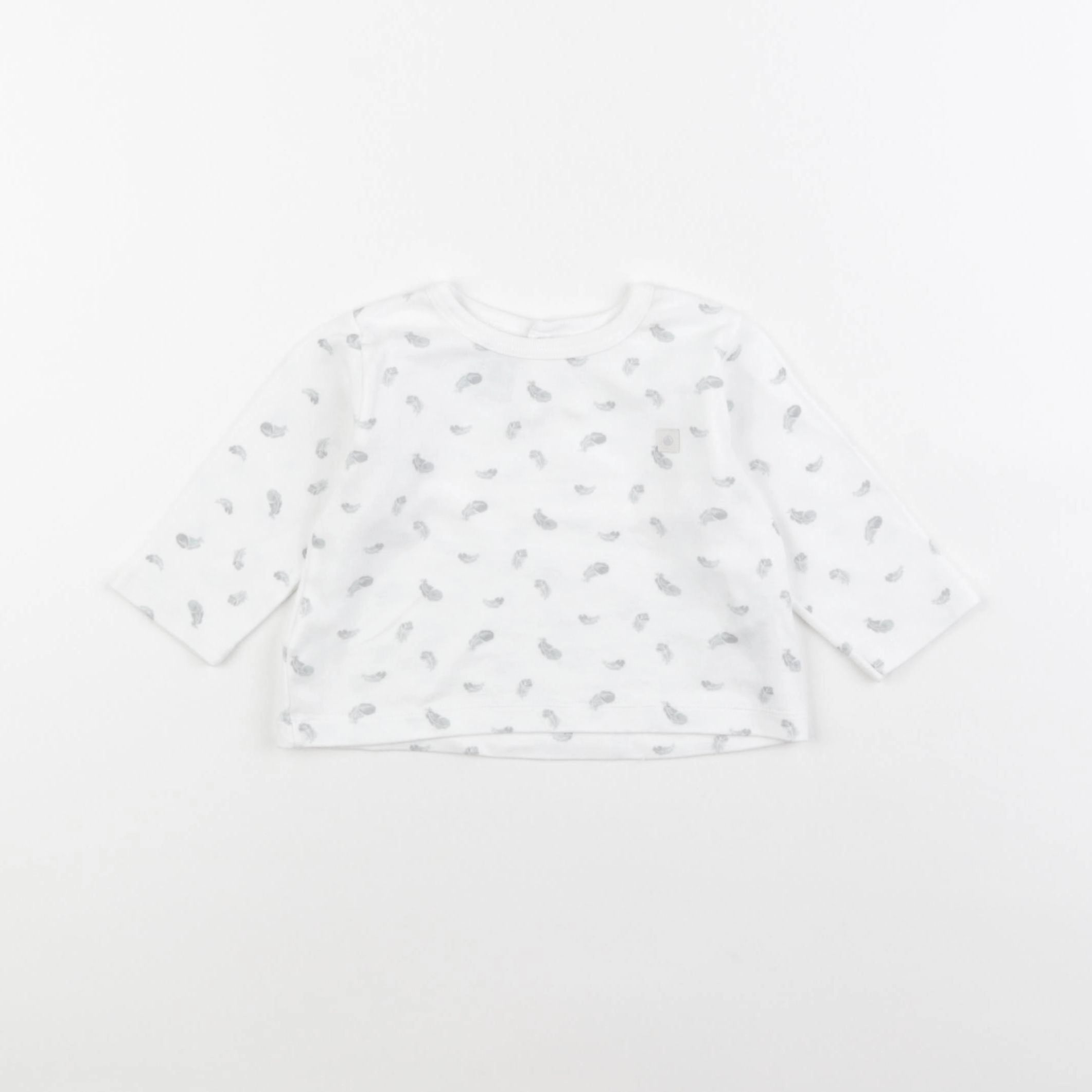 Petit Bateau - maillot de corps blanc, vert - 6 mois