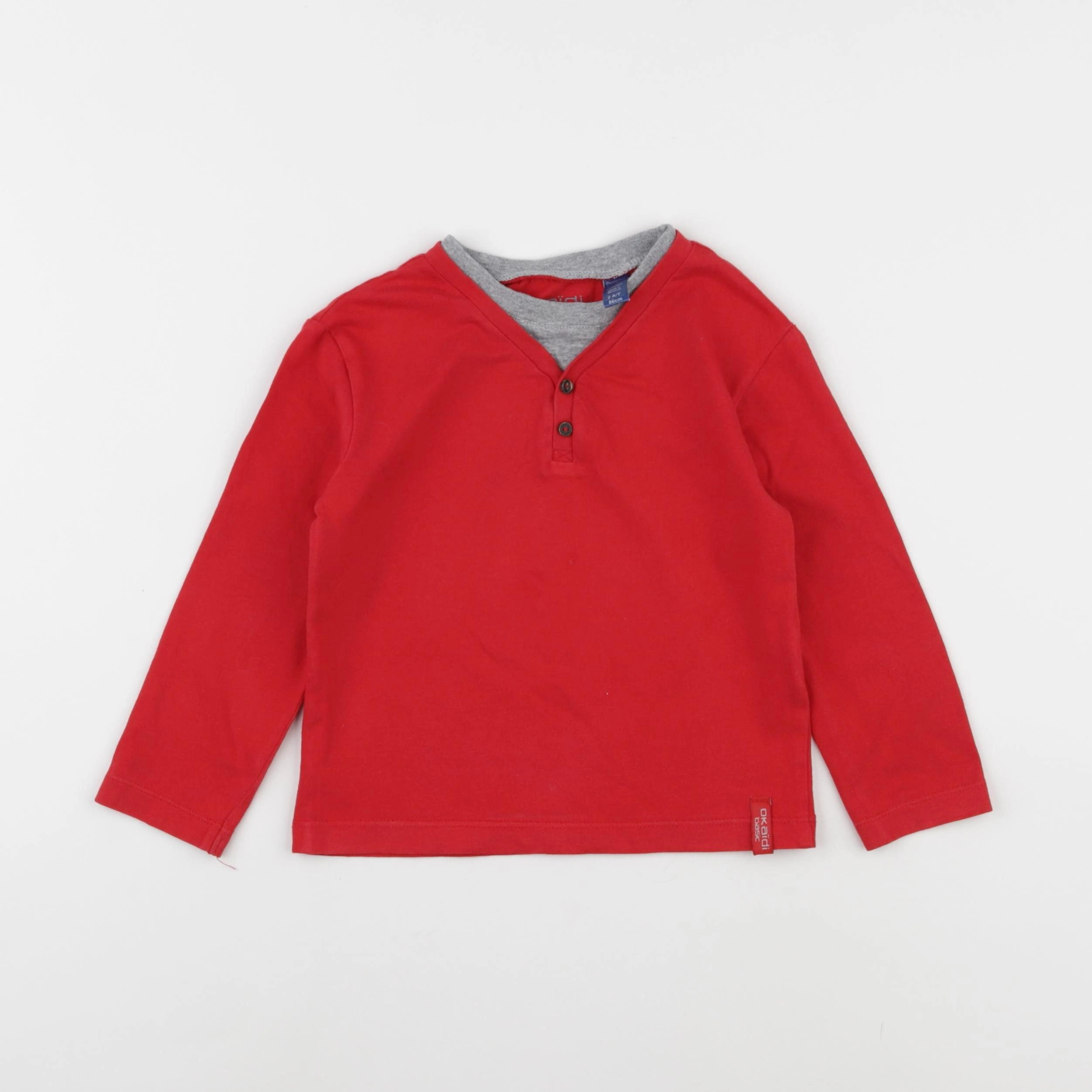 Okaidi - tee-shirt rouge - 2 ans