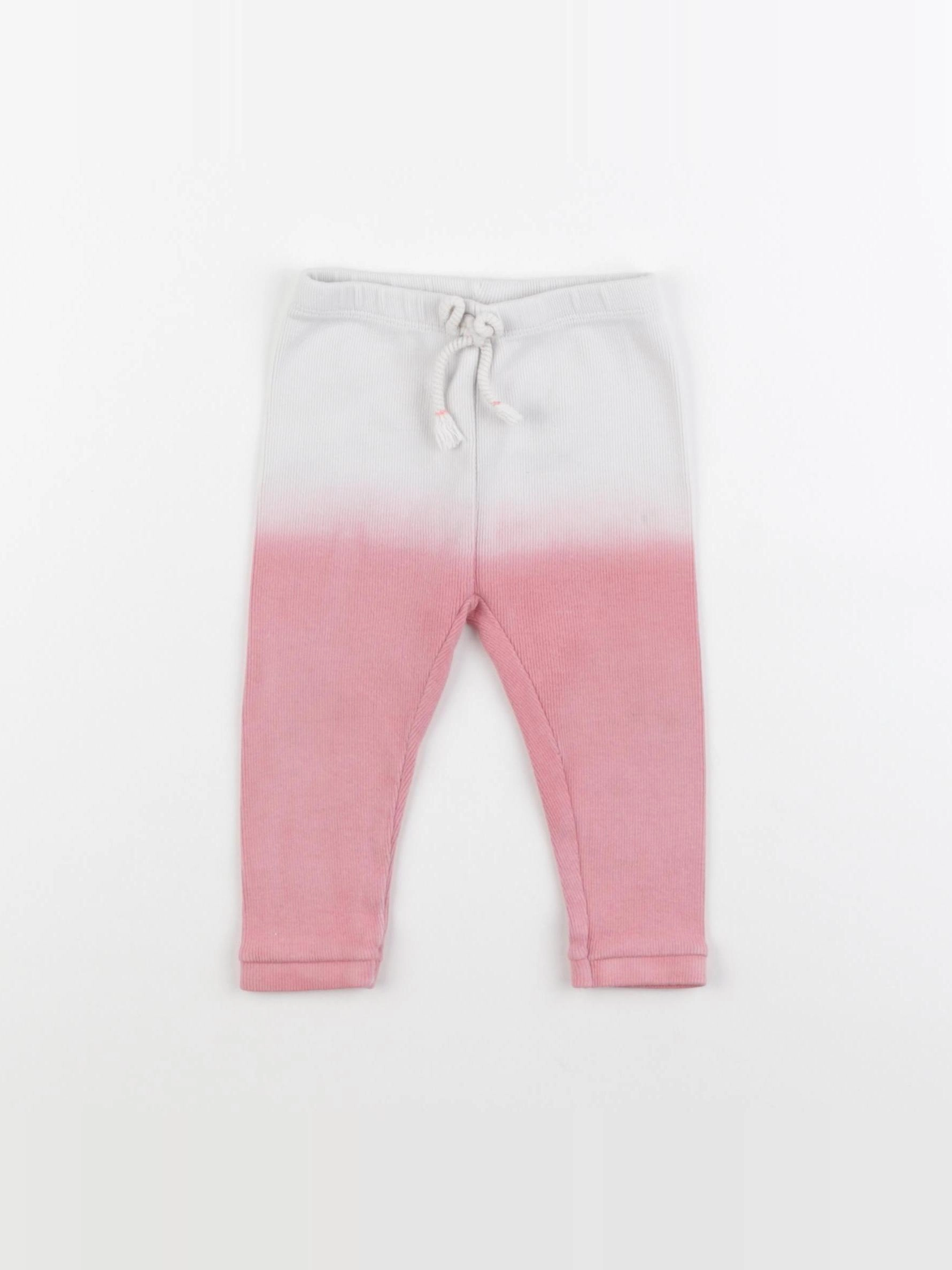 Zara - legging blanc, rose - 9/12 mois