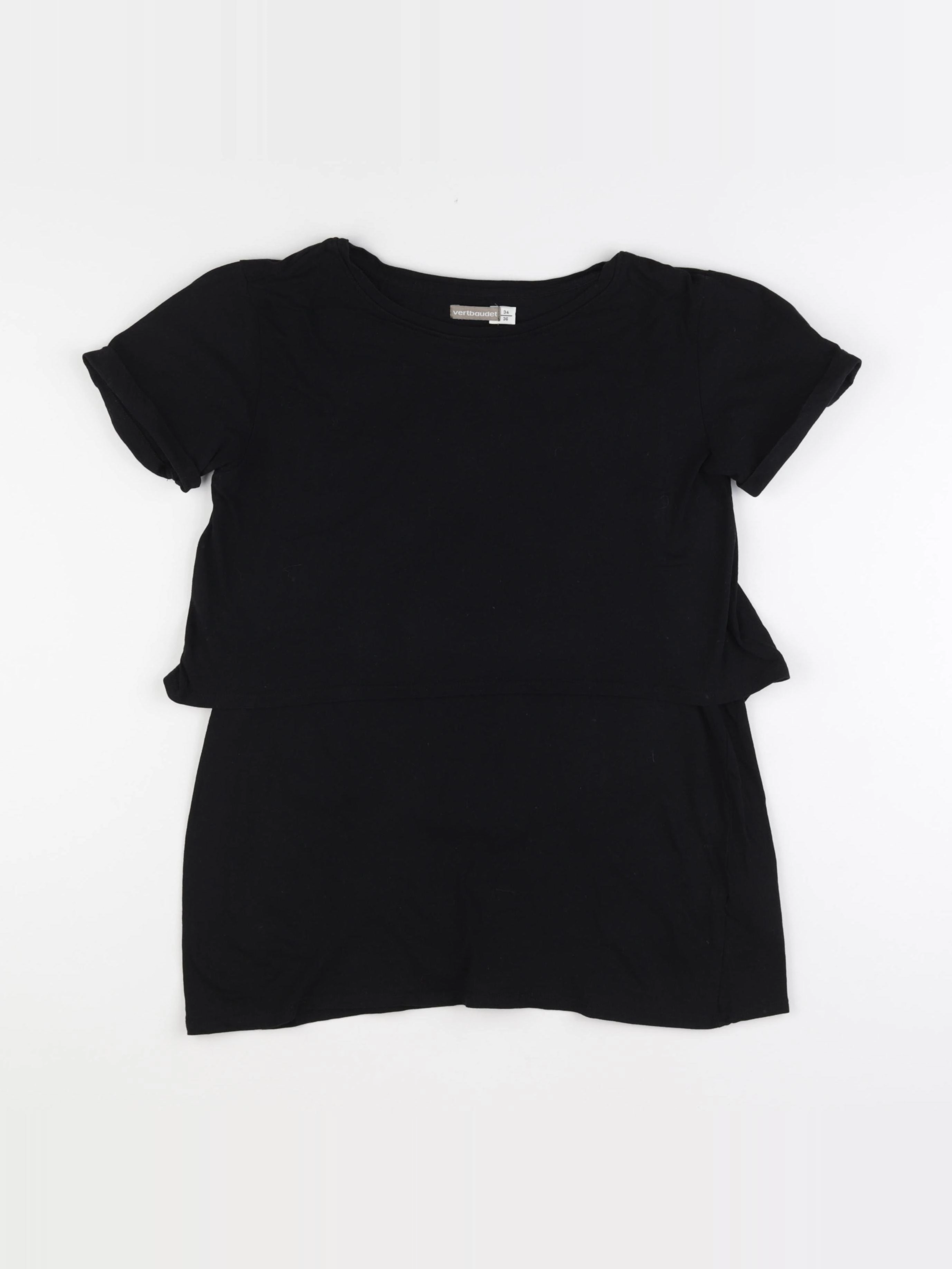 Vertbaudet - tee-shirt grossesse, allaitement noir - 34 à 36
