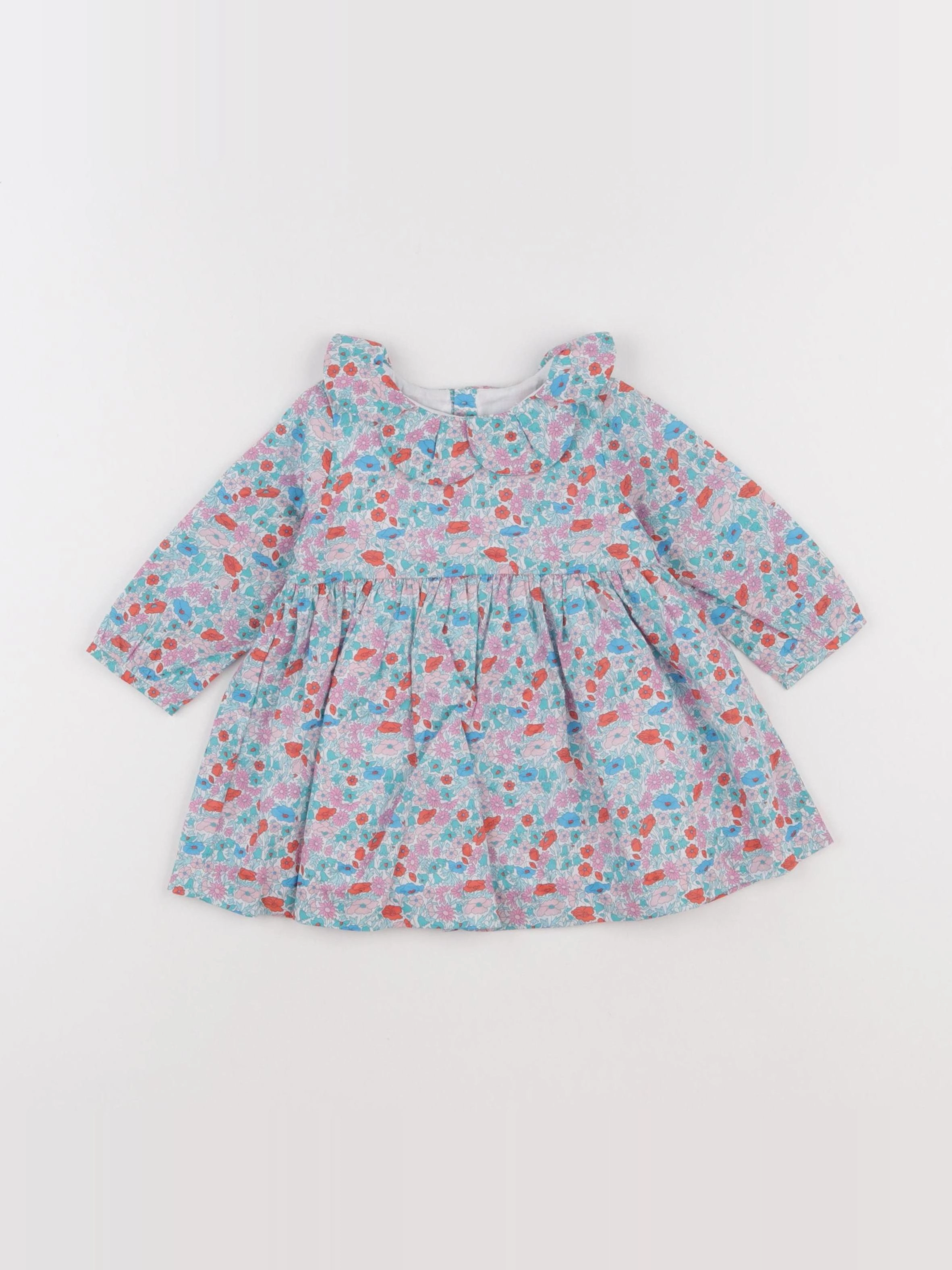 Jacadi - robe liberty bleu - 6 mois