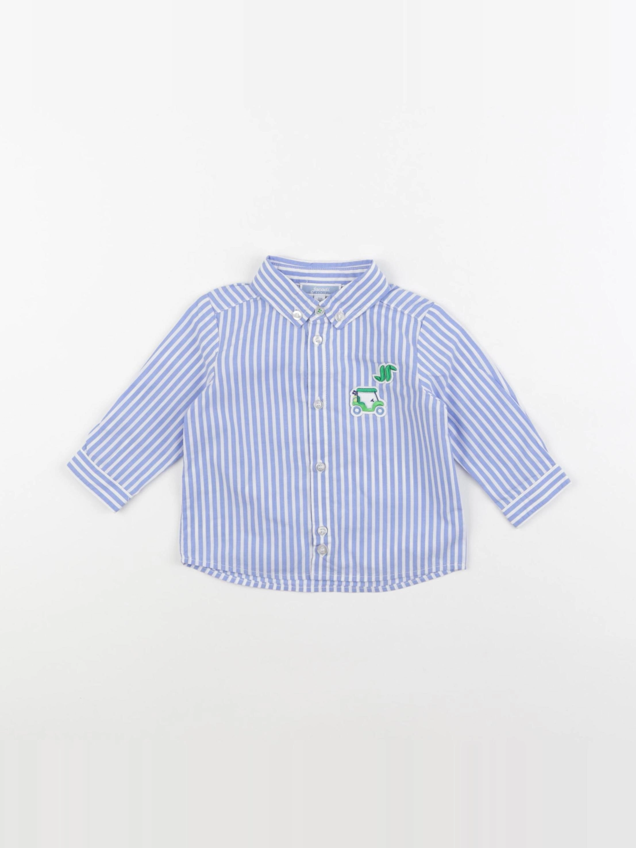 Jacadi - chemise bleu, blanc - 6 mois