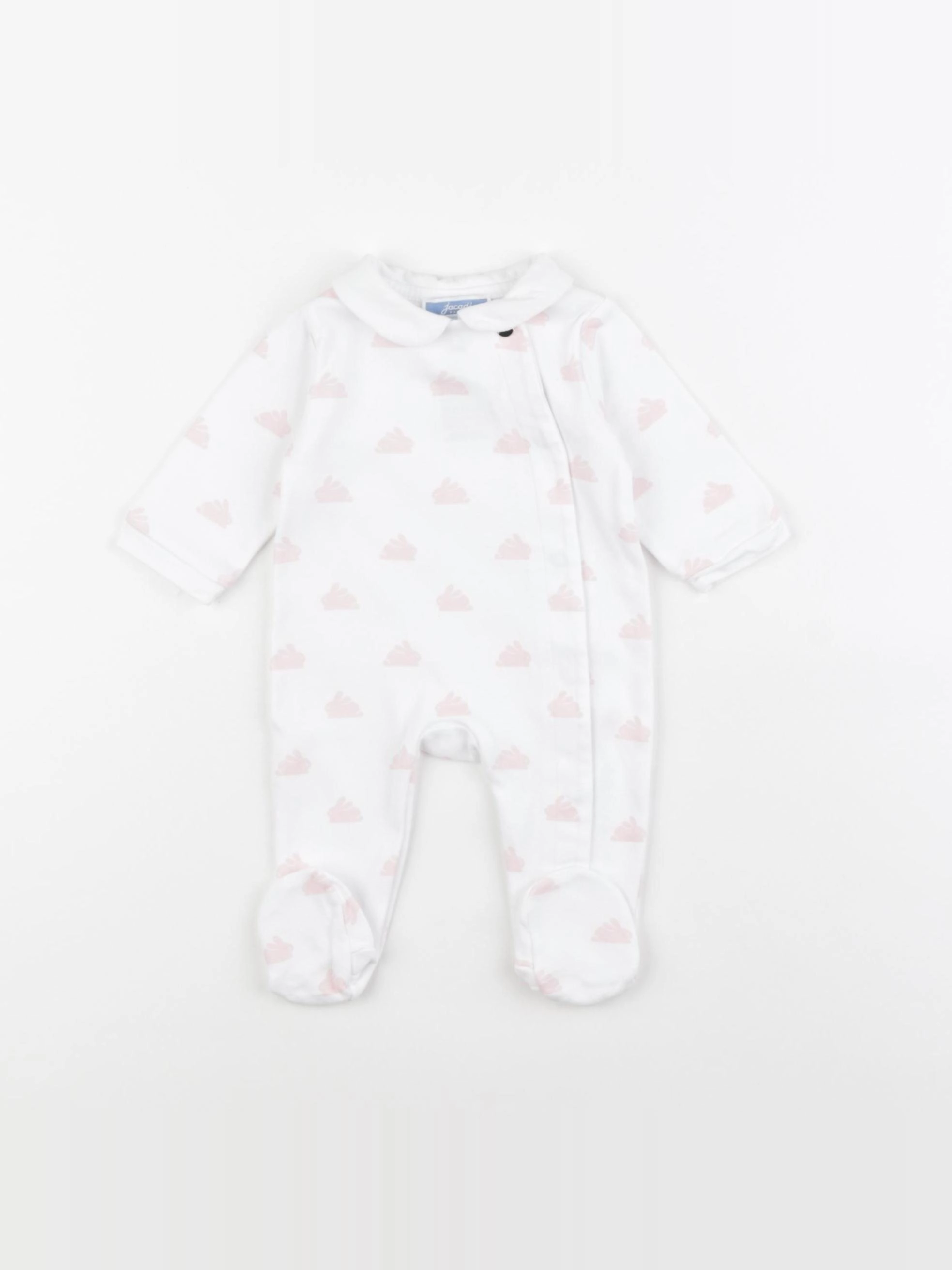 Jacadi - pyjama coton blanc, rose - 1 mois