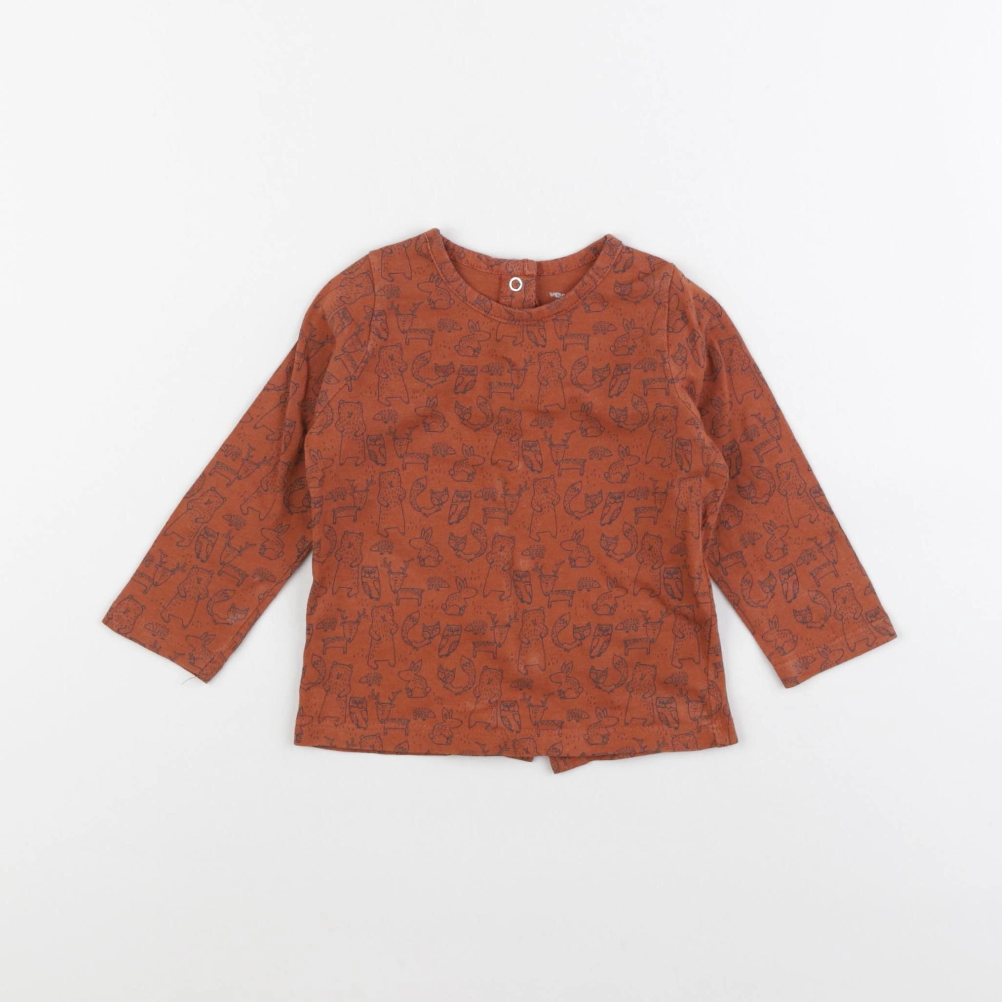 Vertbaudet - tee-shirt orange - 9 mois