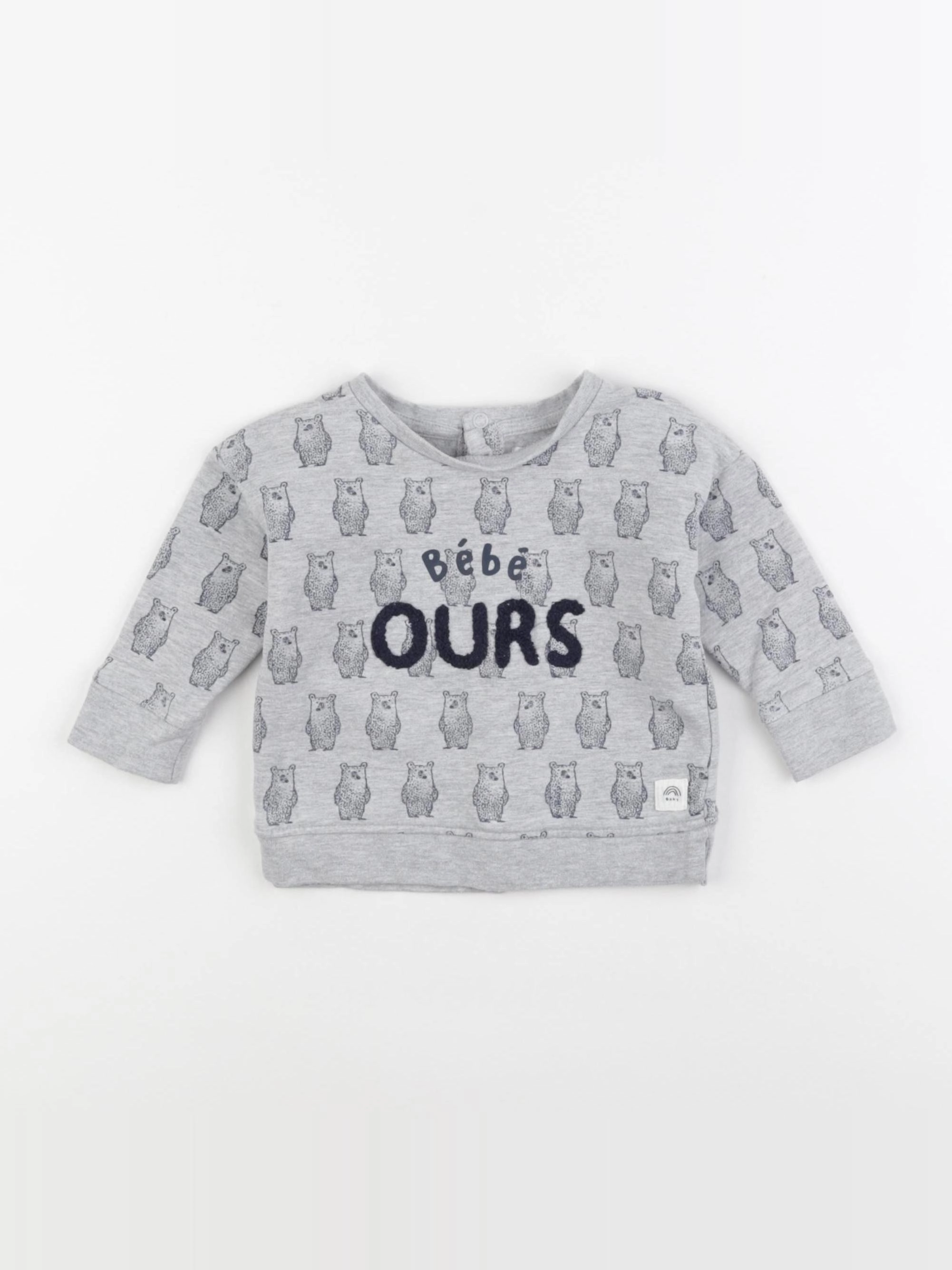 La Redoute - sweat gris - 9 mois