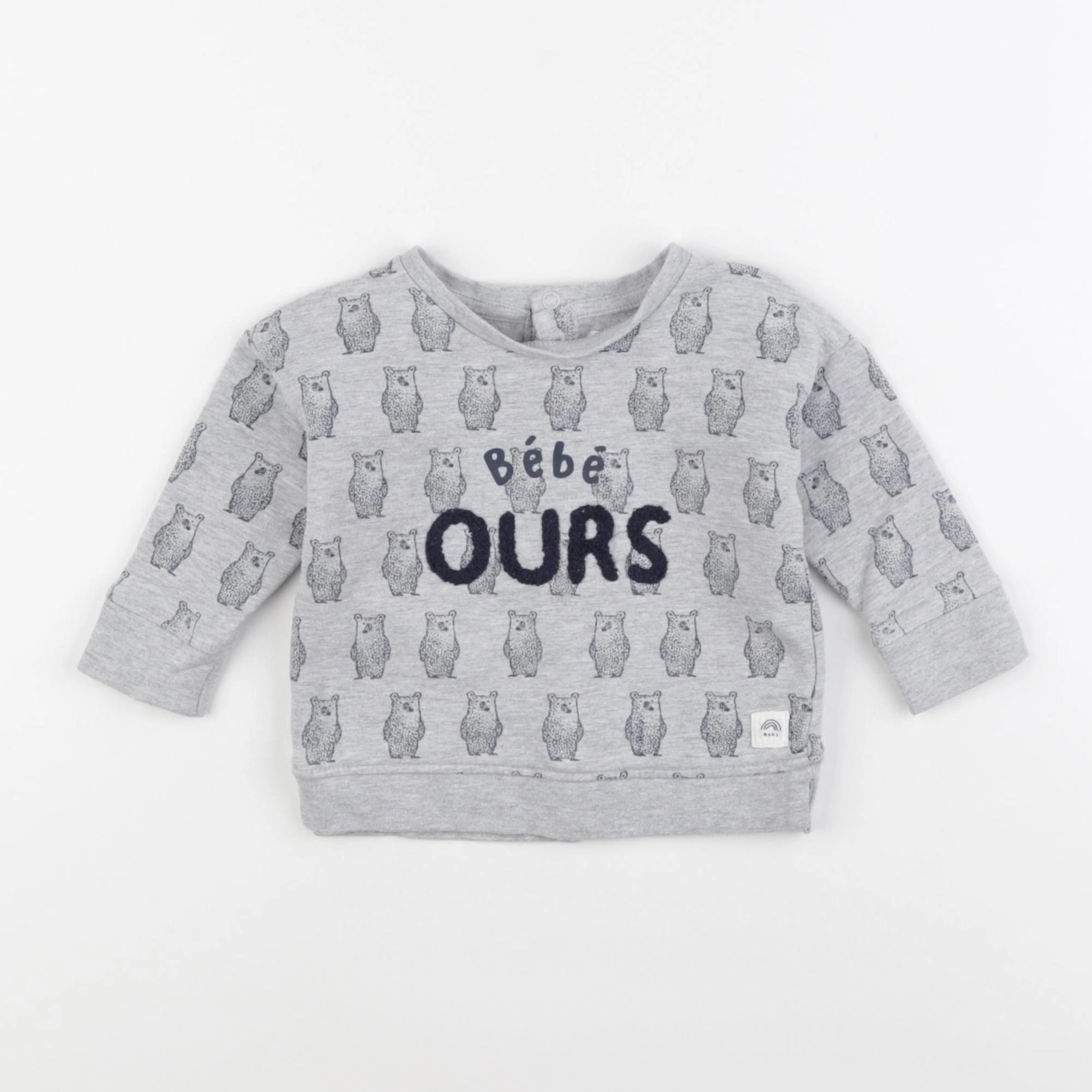 La Redoute - sweat gris - 9 mois