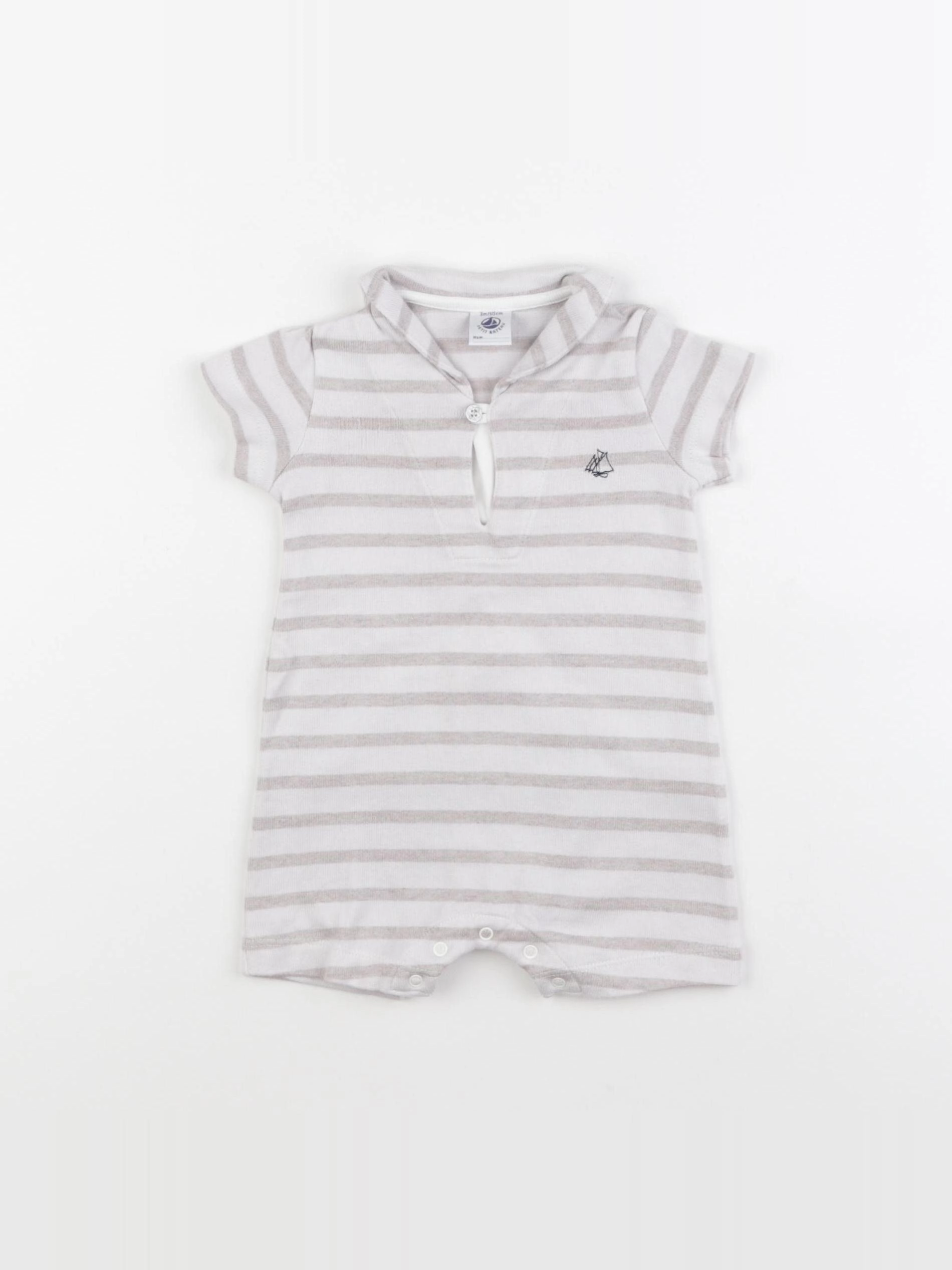 Petit Bateau - combinaison blanc, beige - 3 mois