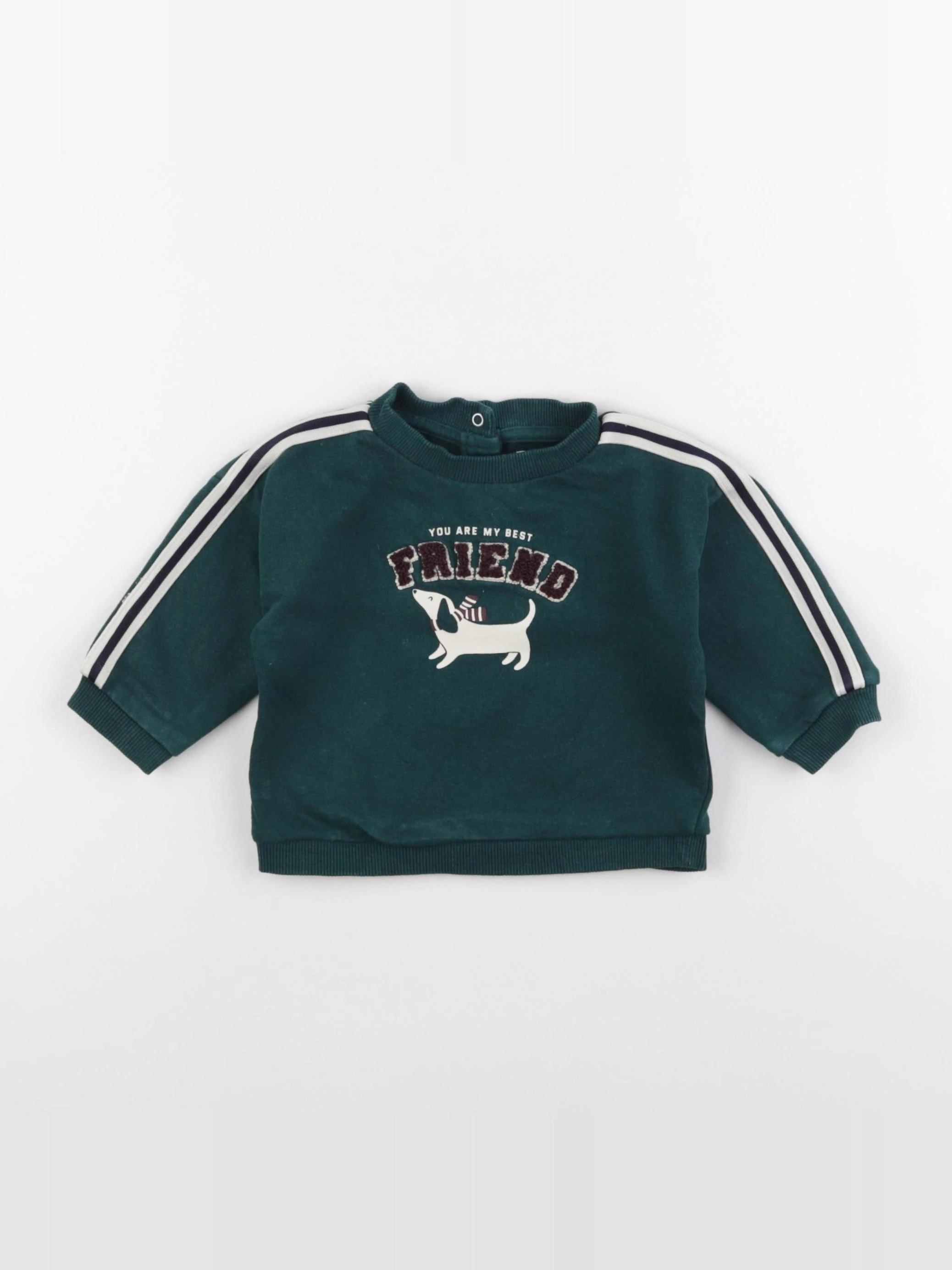 Vertbaudet - sweat vert - 9 mois