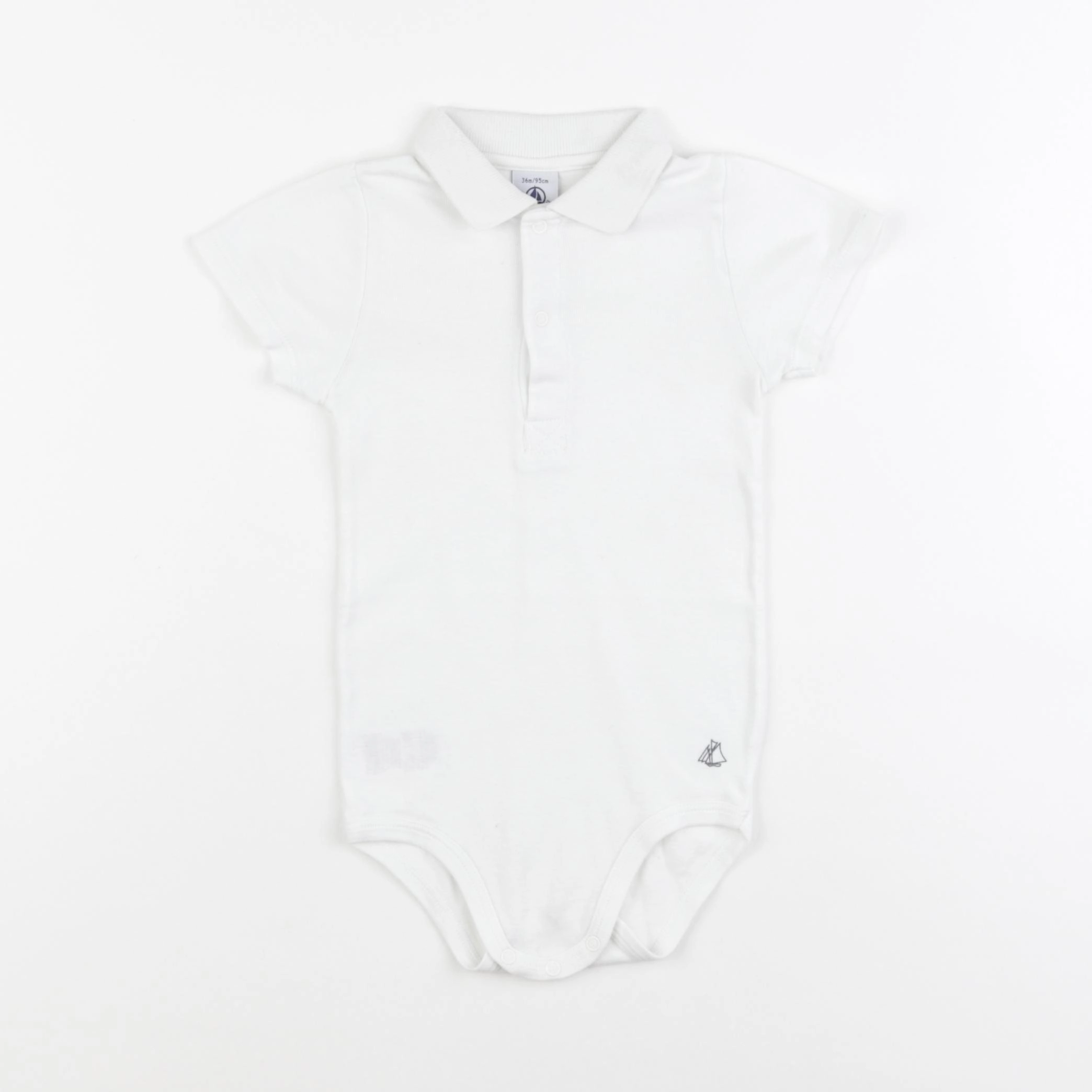 Petit Bateau - body à col blanc - 36 mois