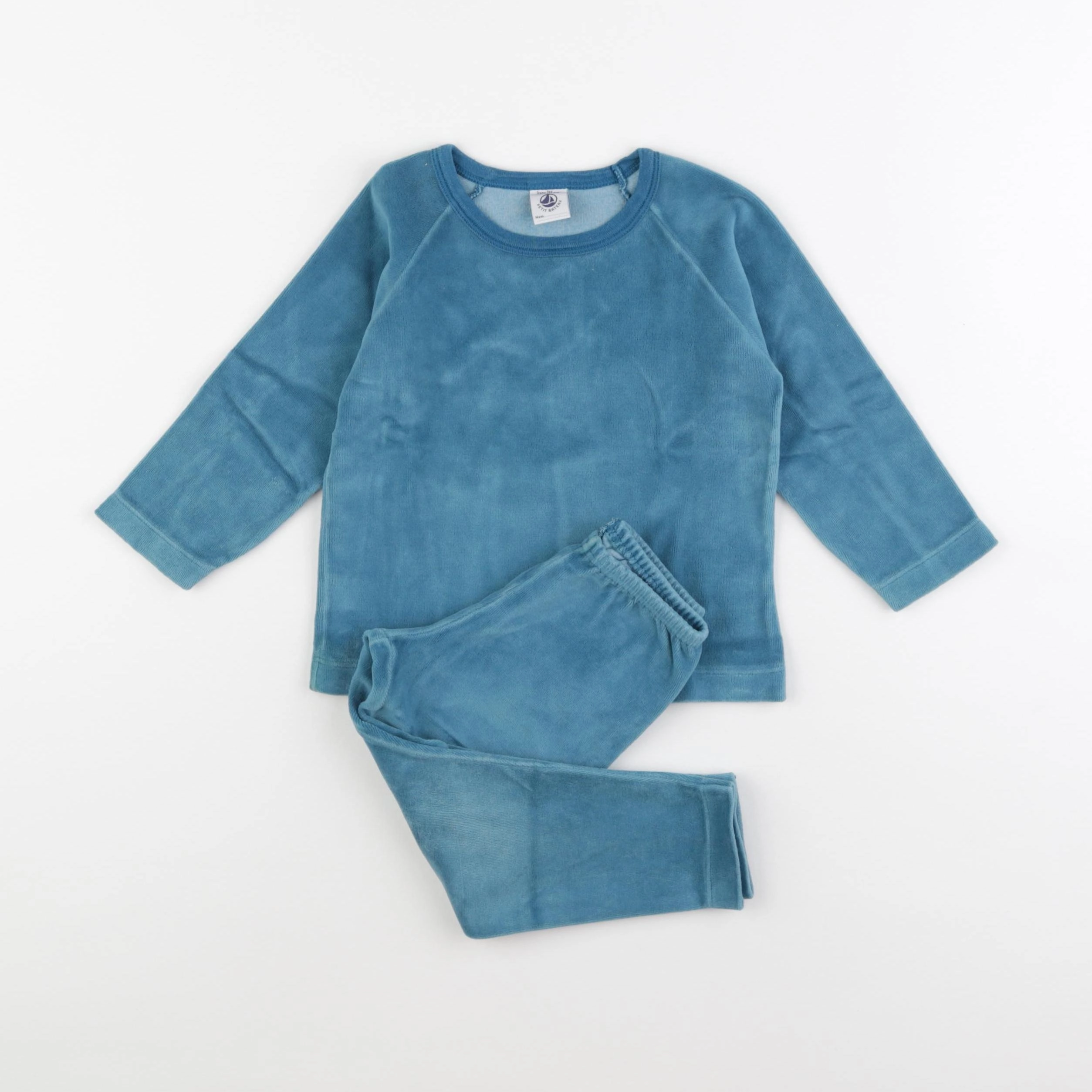 Petit Bateau - pyjama velours bleu - 3 ans