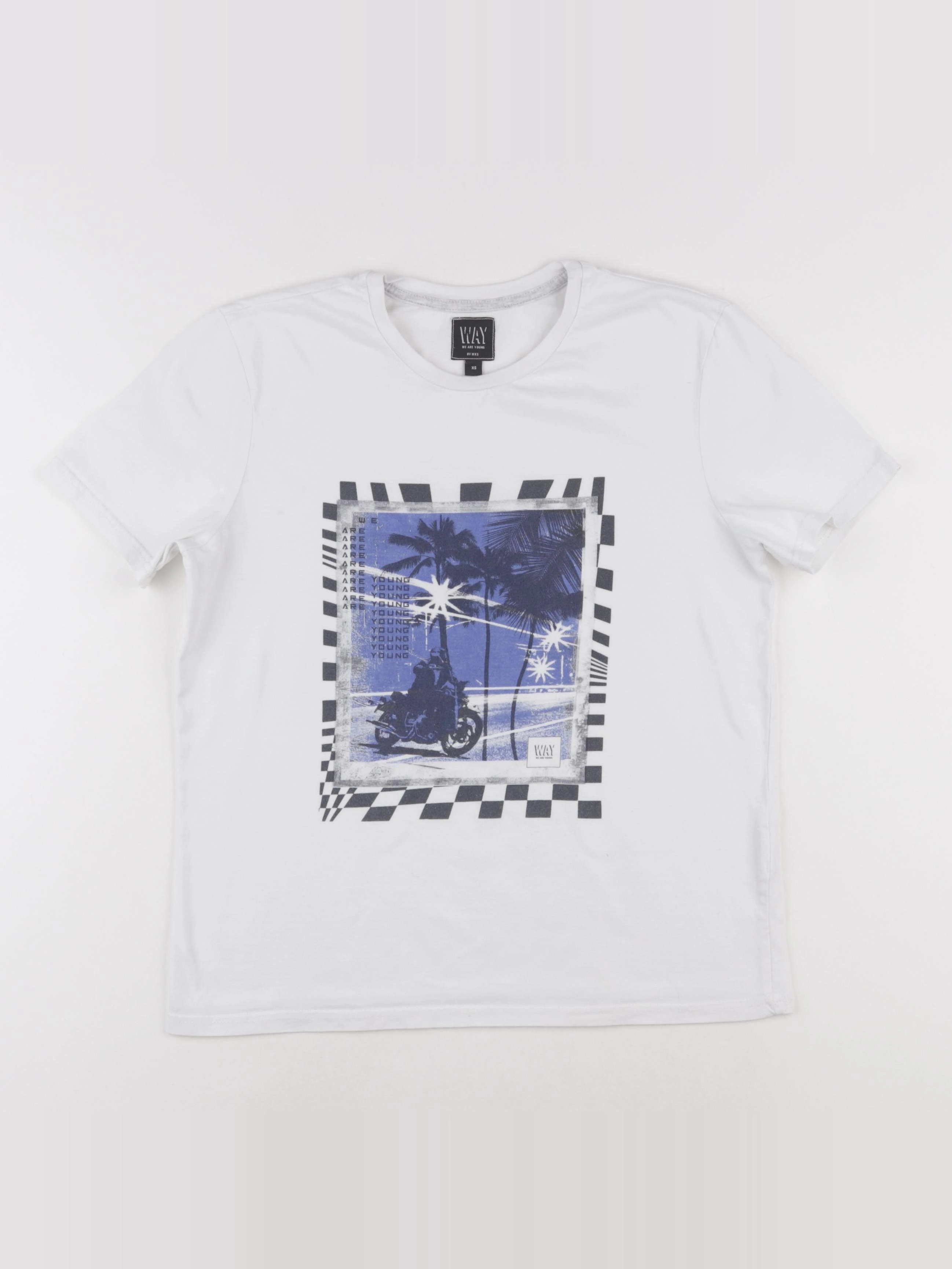 IKKS - tee-shirt blanc, bleu - 12 ans