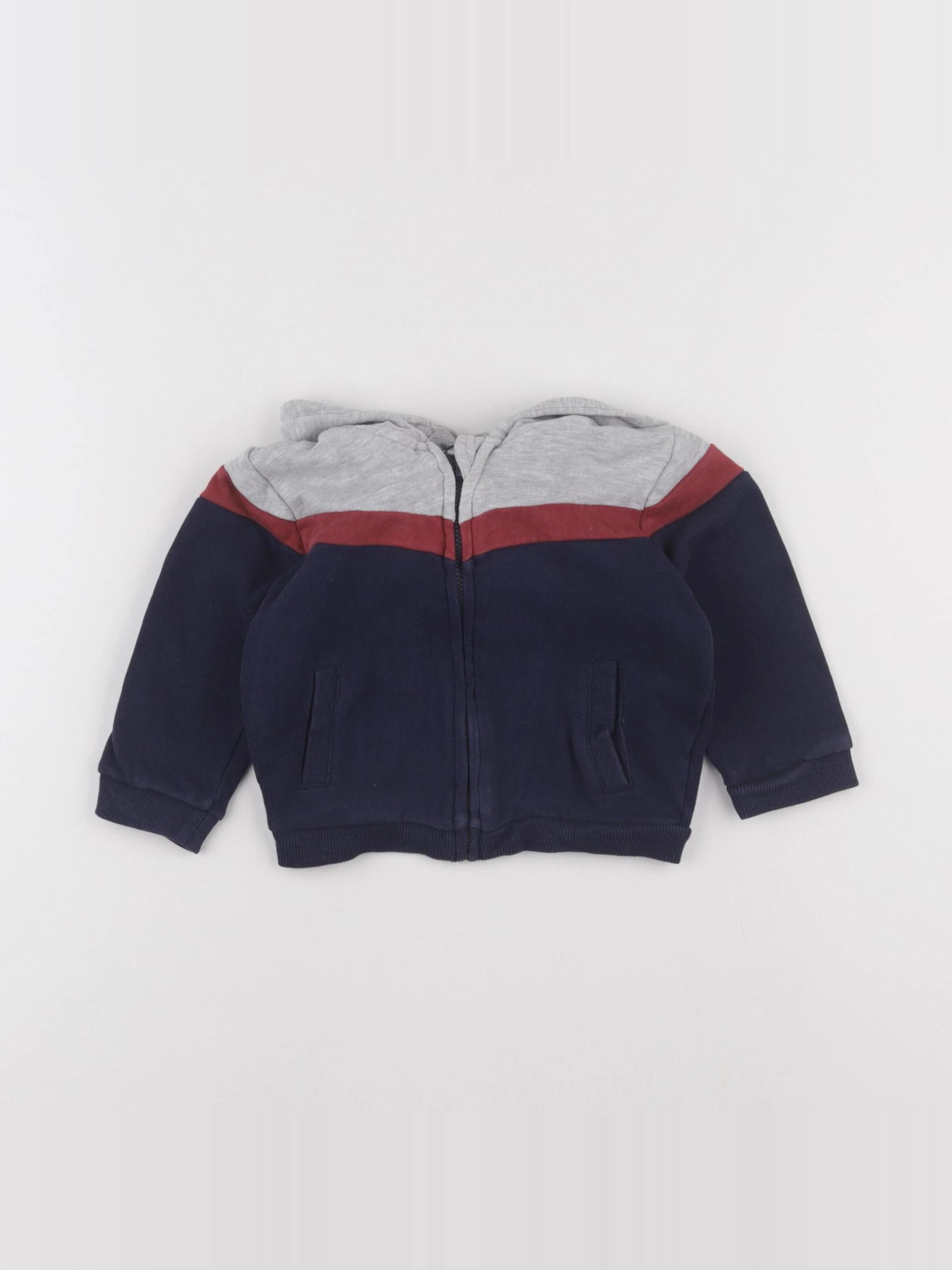 Vertbaudet - sweat gris, bleu - 12 mois