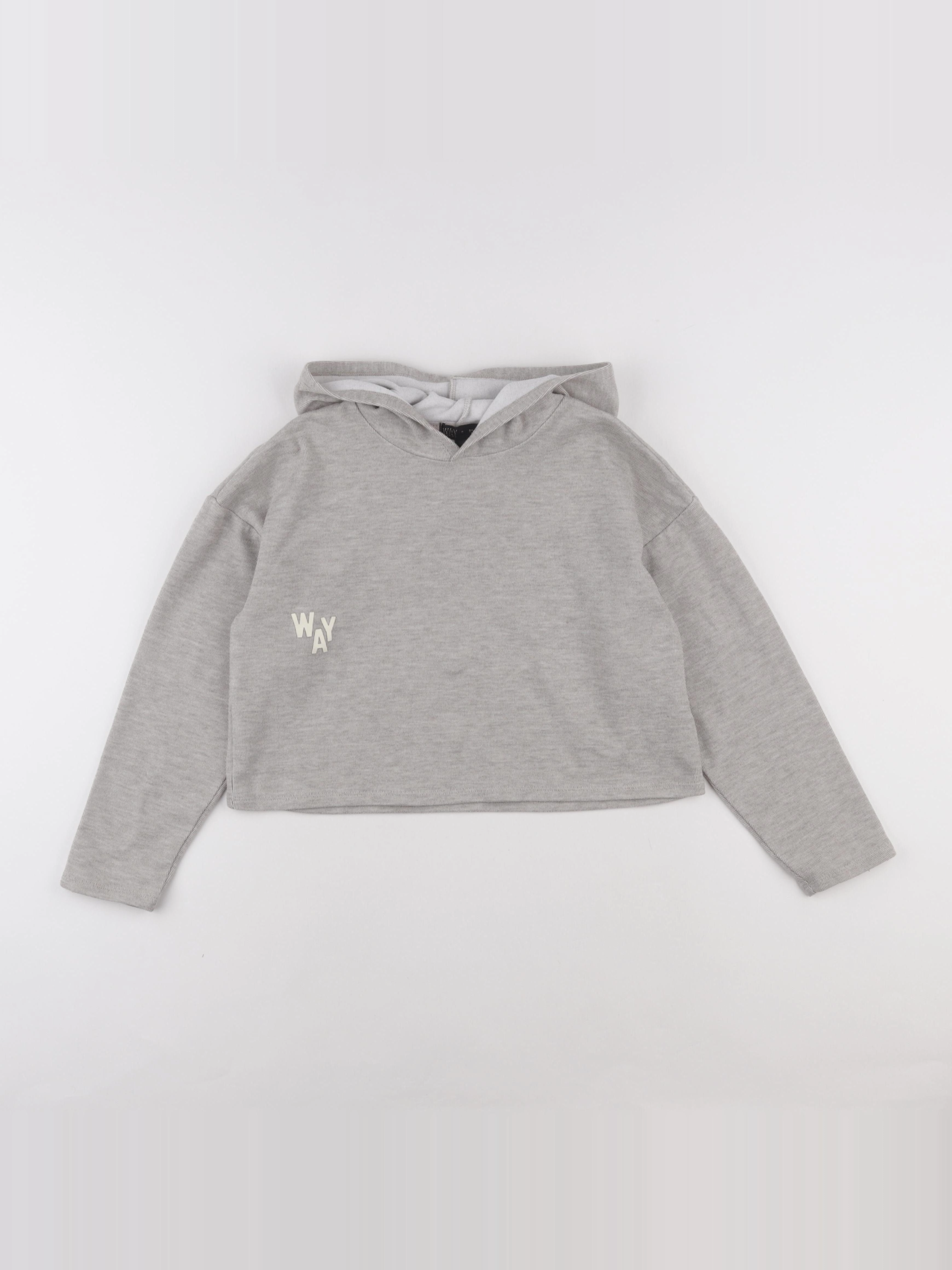 IKKS - sweat imprimé au dos beige, gris - 10 ans
