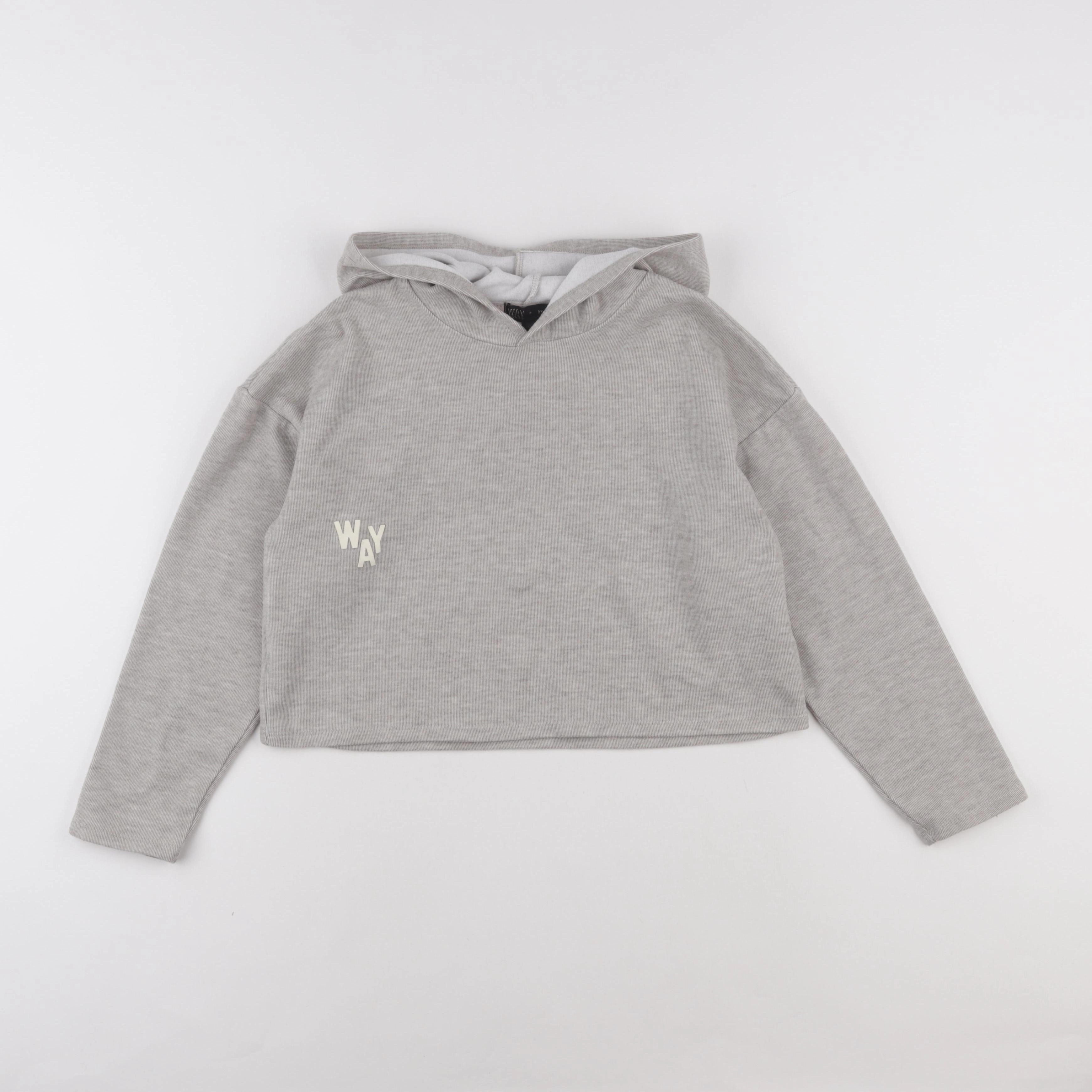 IKKS - sweat imprimé au dos beige, gris - 10 ans