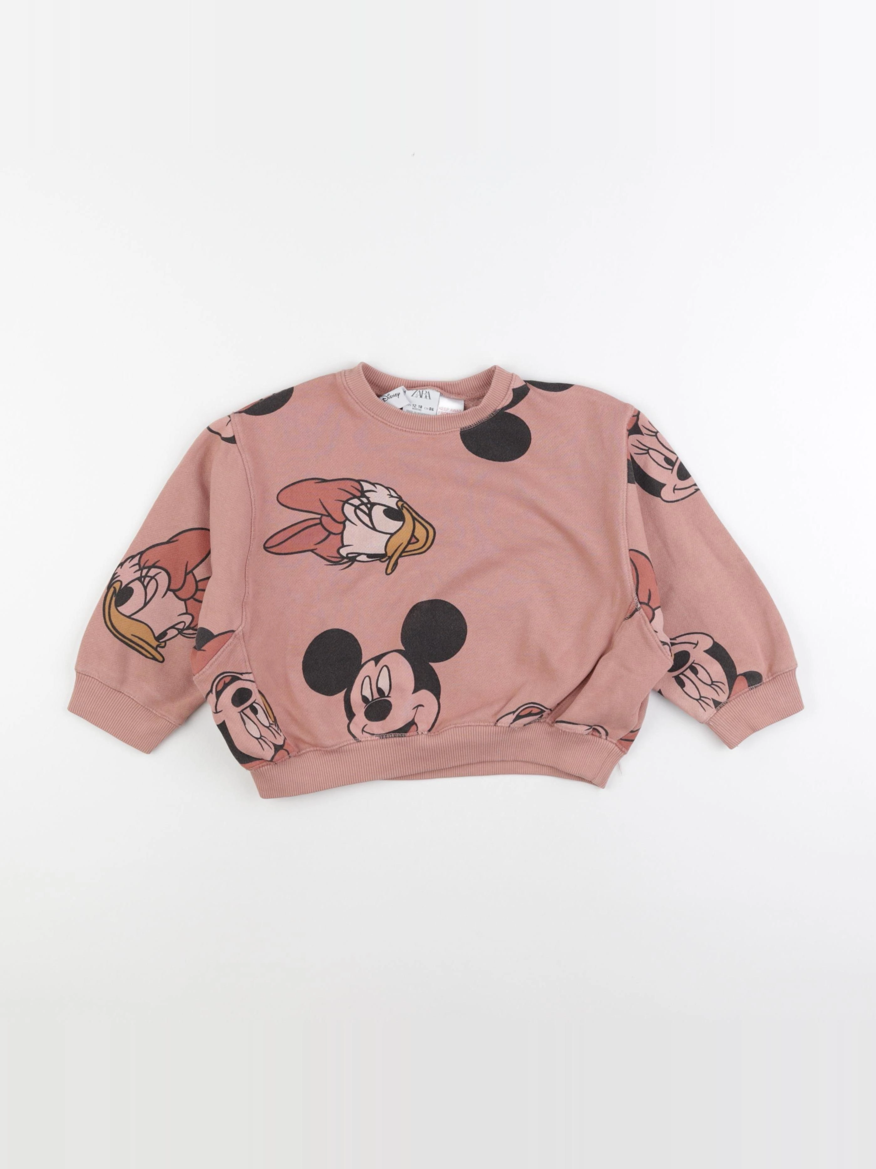 Zara - sweat rose - 12/18 mois