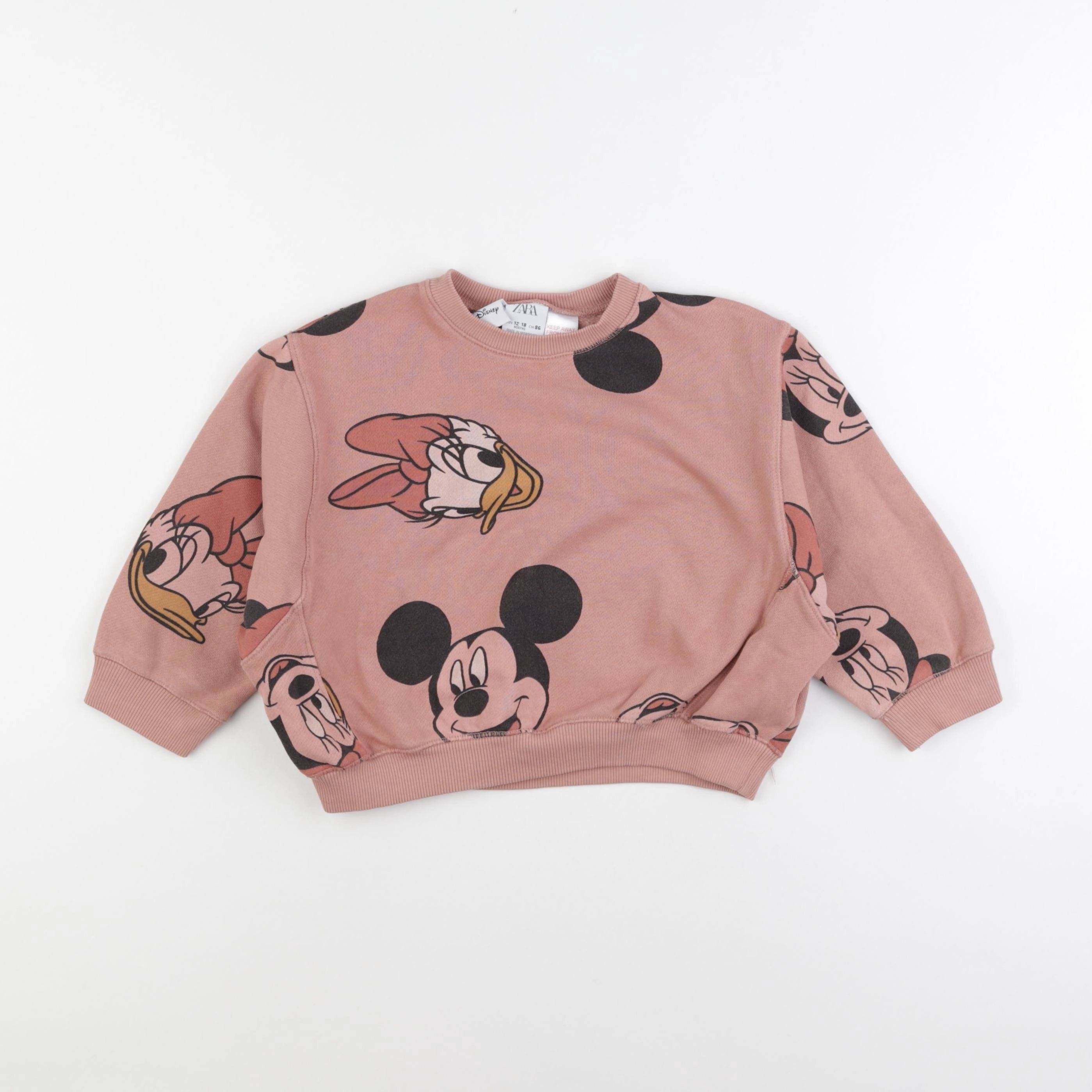 Zara - sweat rose - 12/18 mois