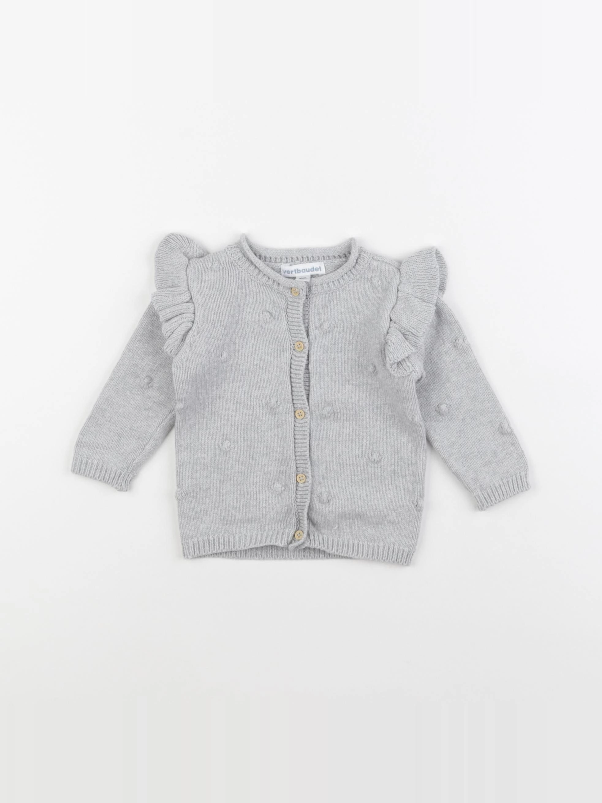 Vertbaudet - gilet gris - 3 mois