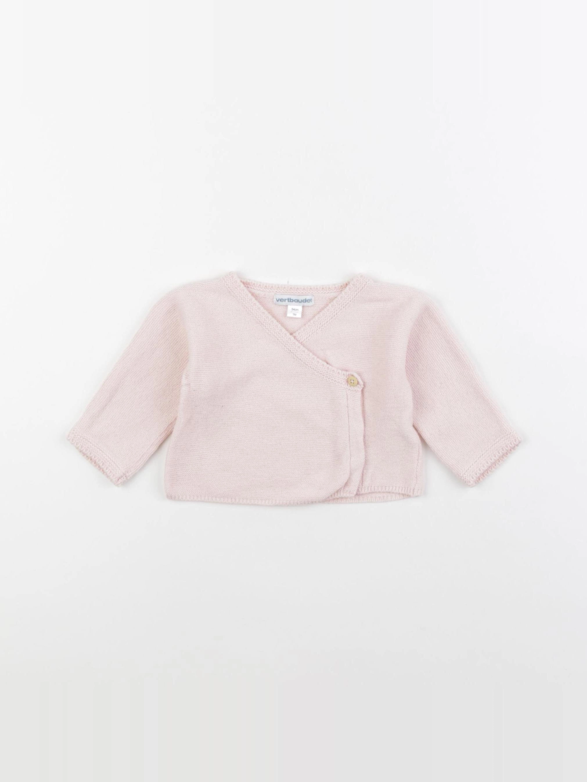 Vertbaudet - gilet rose - 1 mois