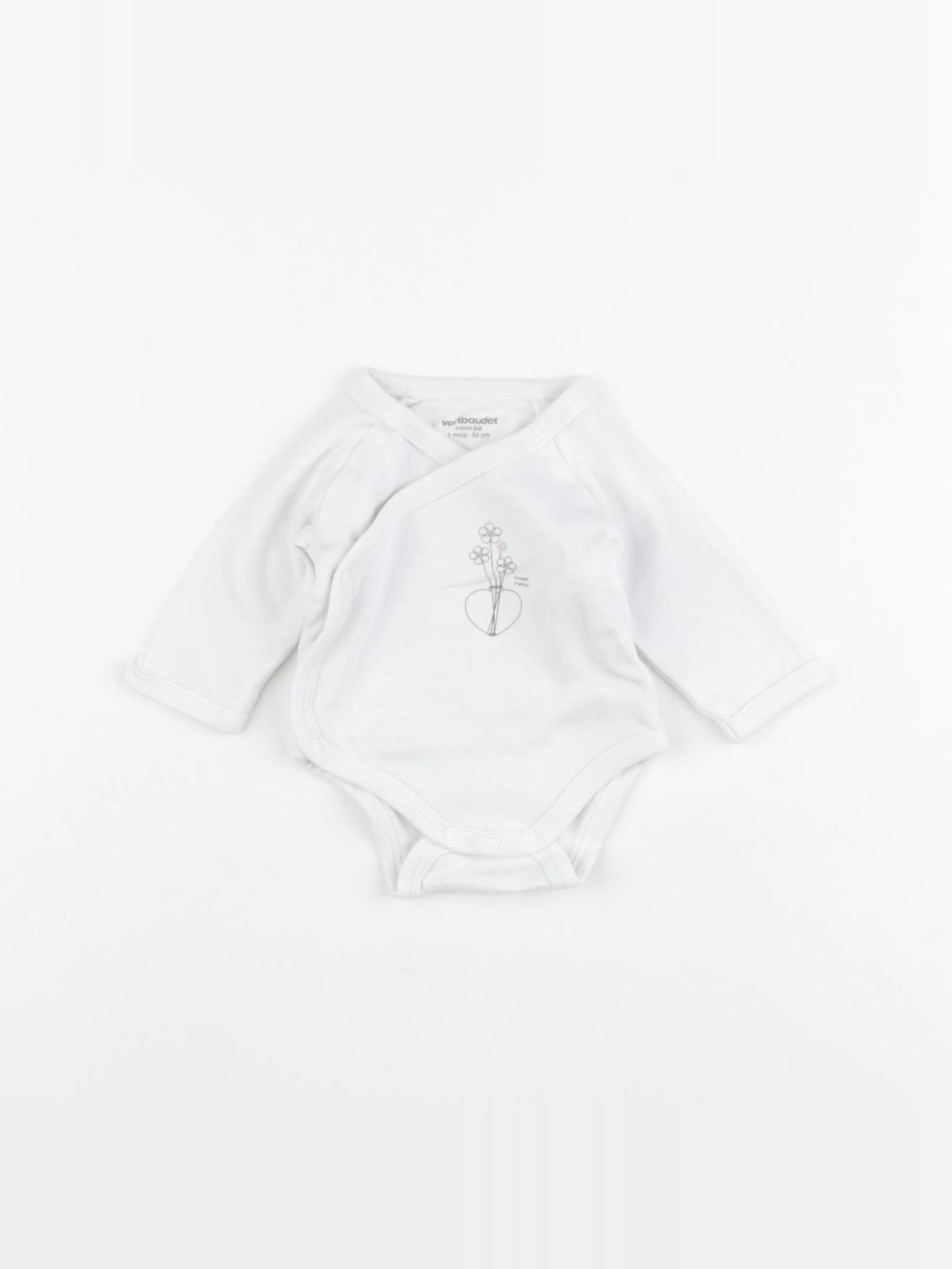 Vertbaudet - body blanc - 1 mois
