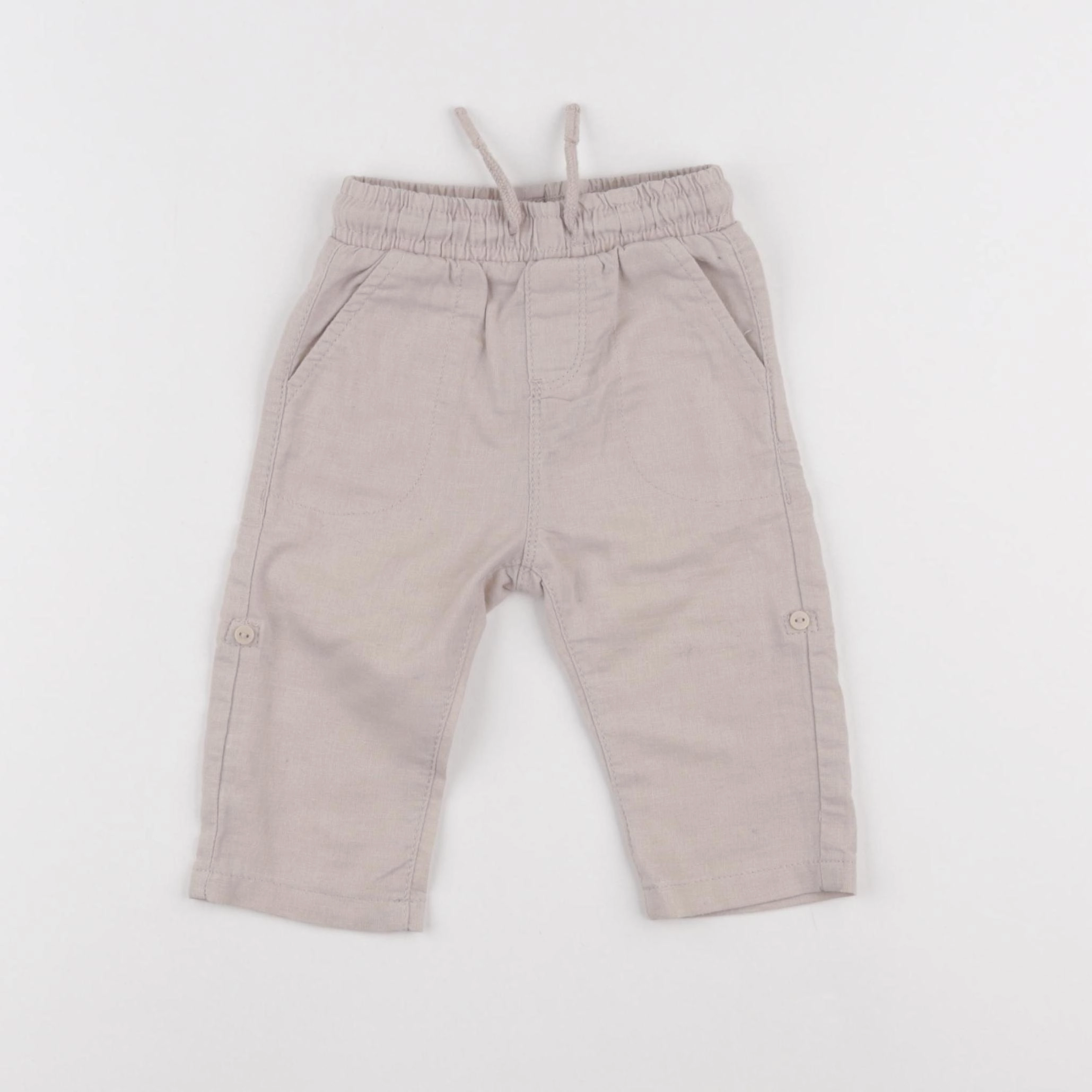 Vertbaudet - pantalon beige - 6 mois