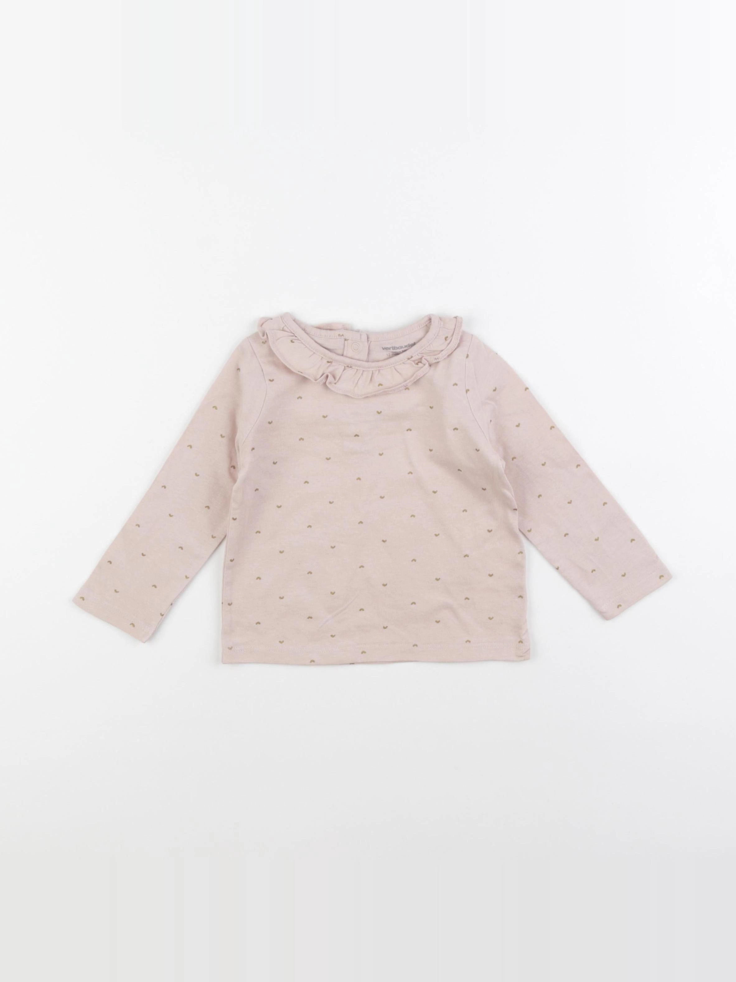 Vertbaudet - tee-shirt rose - 12 mois