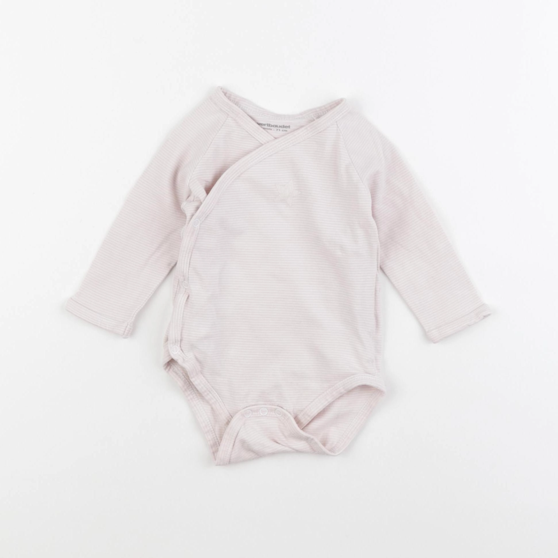 Vertbaudet - body blanc, rose - 9 mois