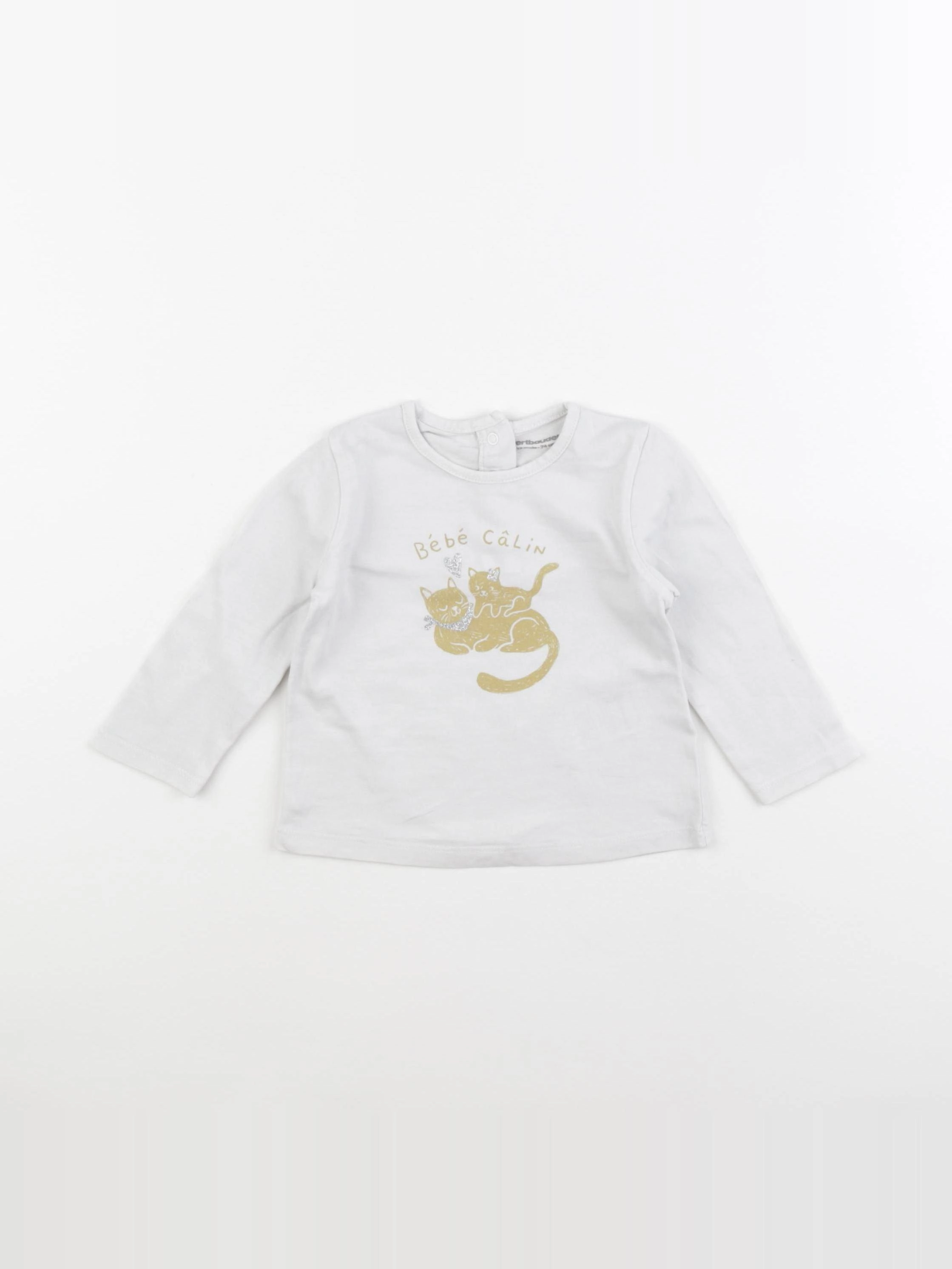 Vertbaudet - tee-shirt blanc - 12 mois