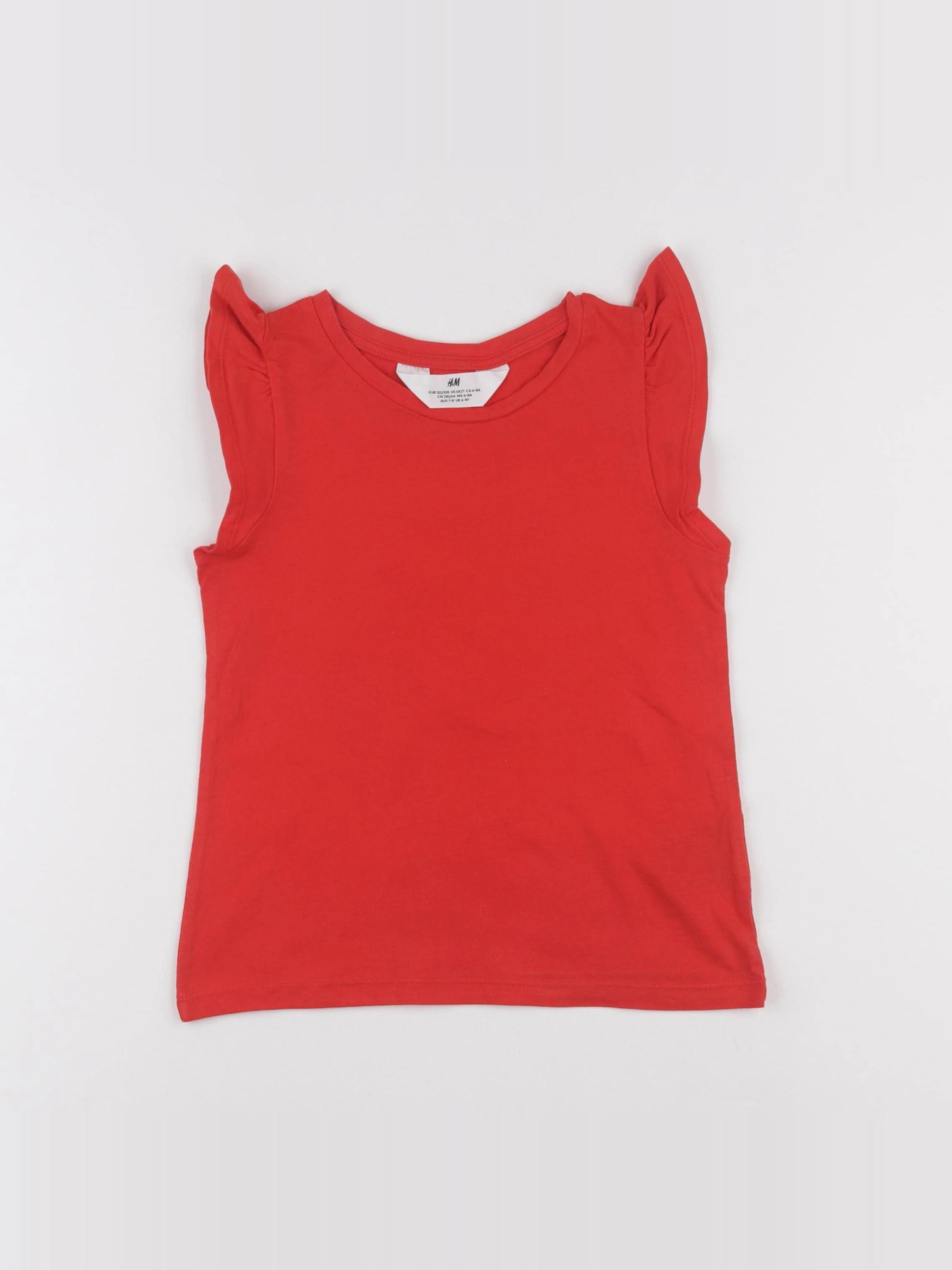 H&M - tee-shirt rouge - 6 ans