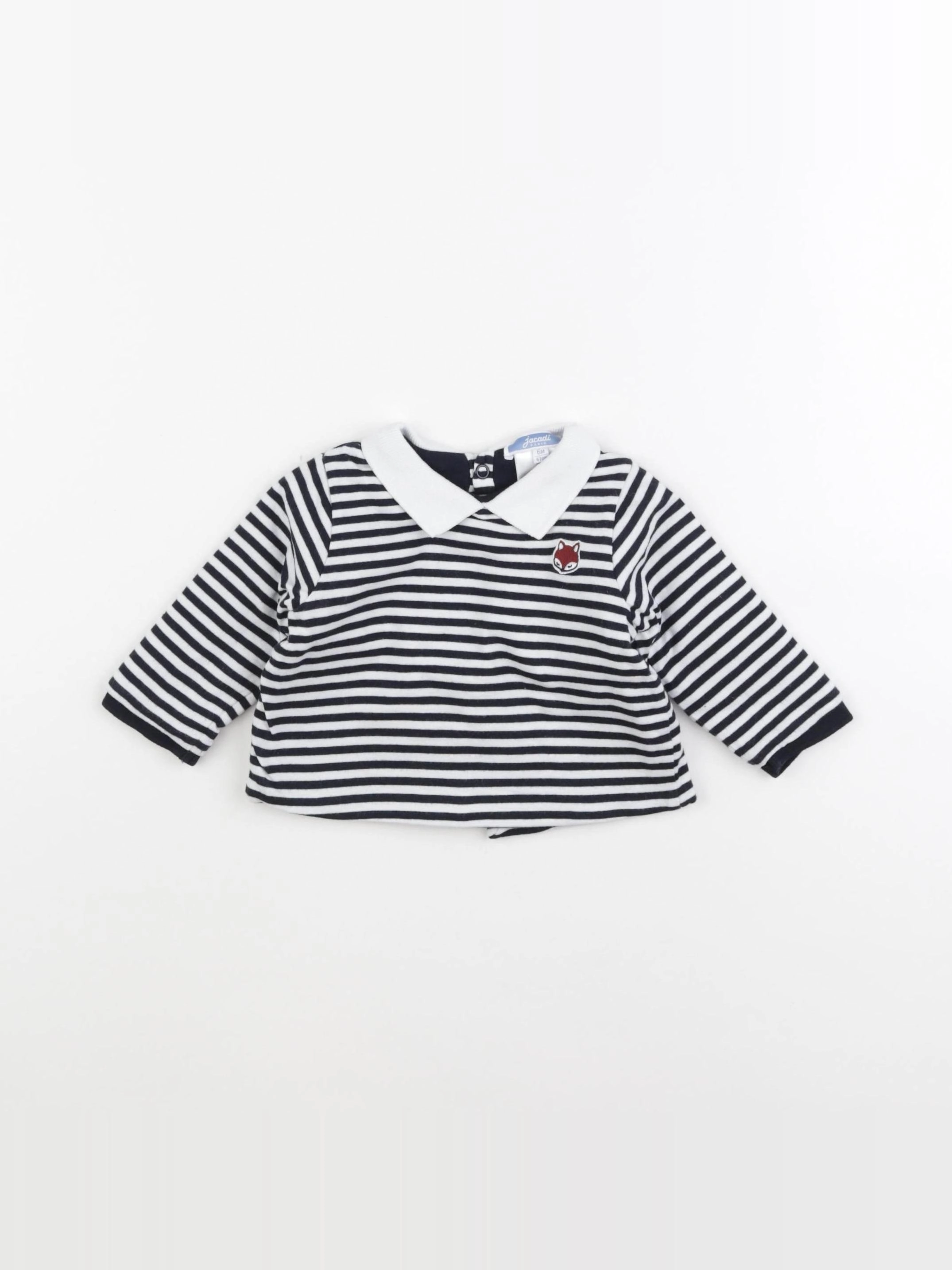 Jacadi - sweat blanc, bleu - 6 mois