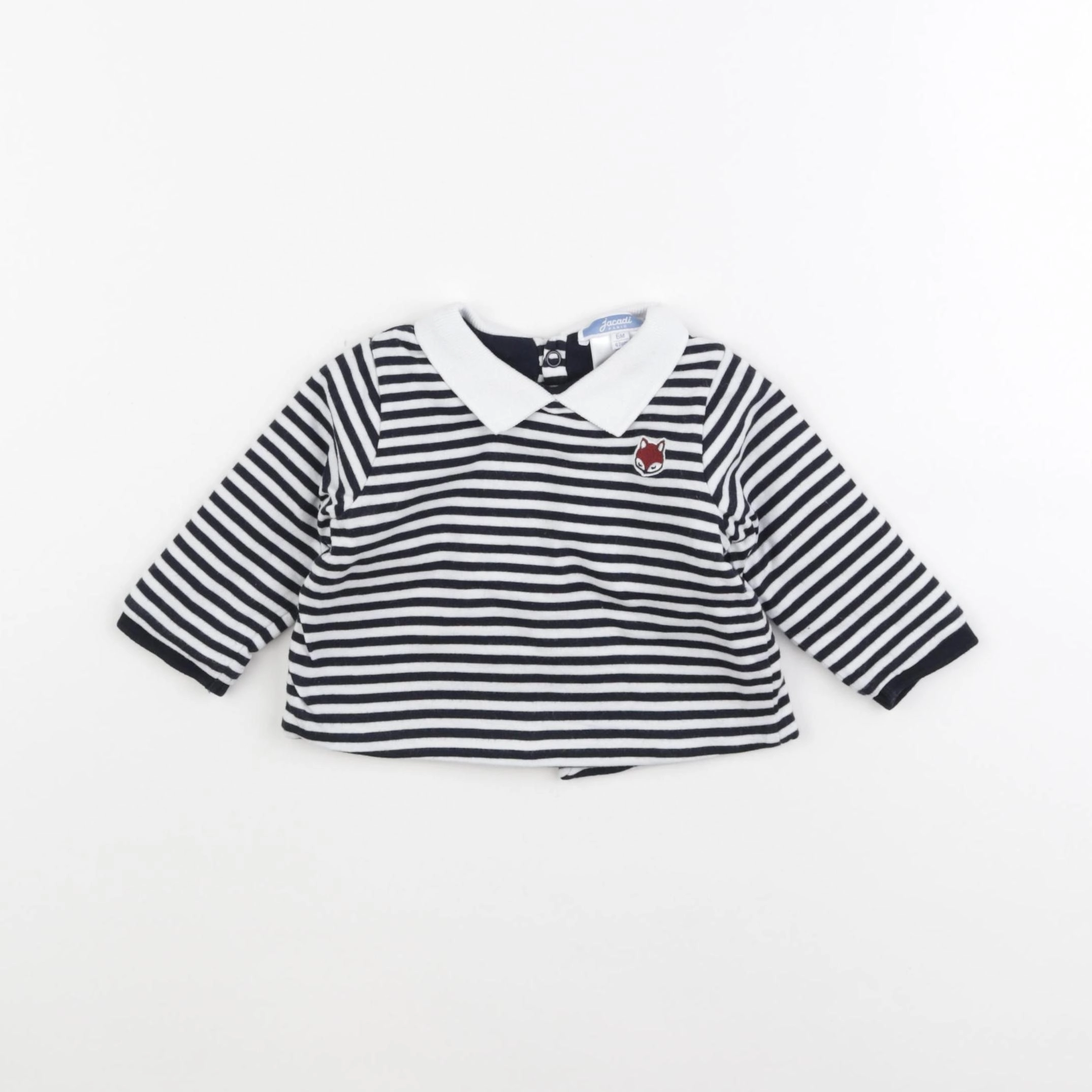 Jacadi - sweat blanc, bleu - 6 mois
