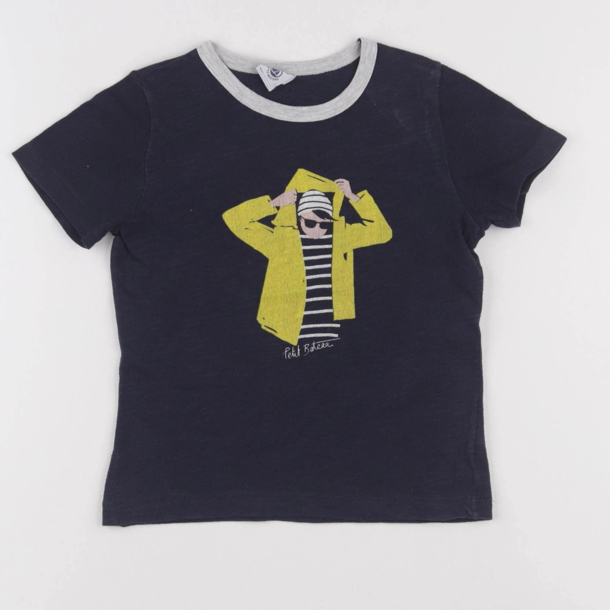 Petit Bateau - tee-shirt bleu - 5 ans