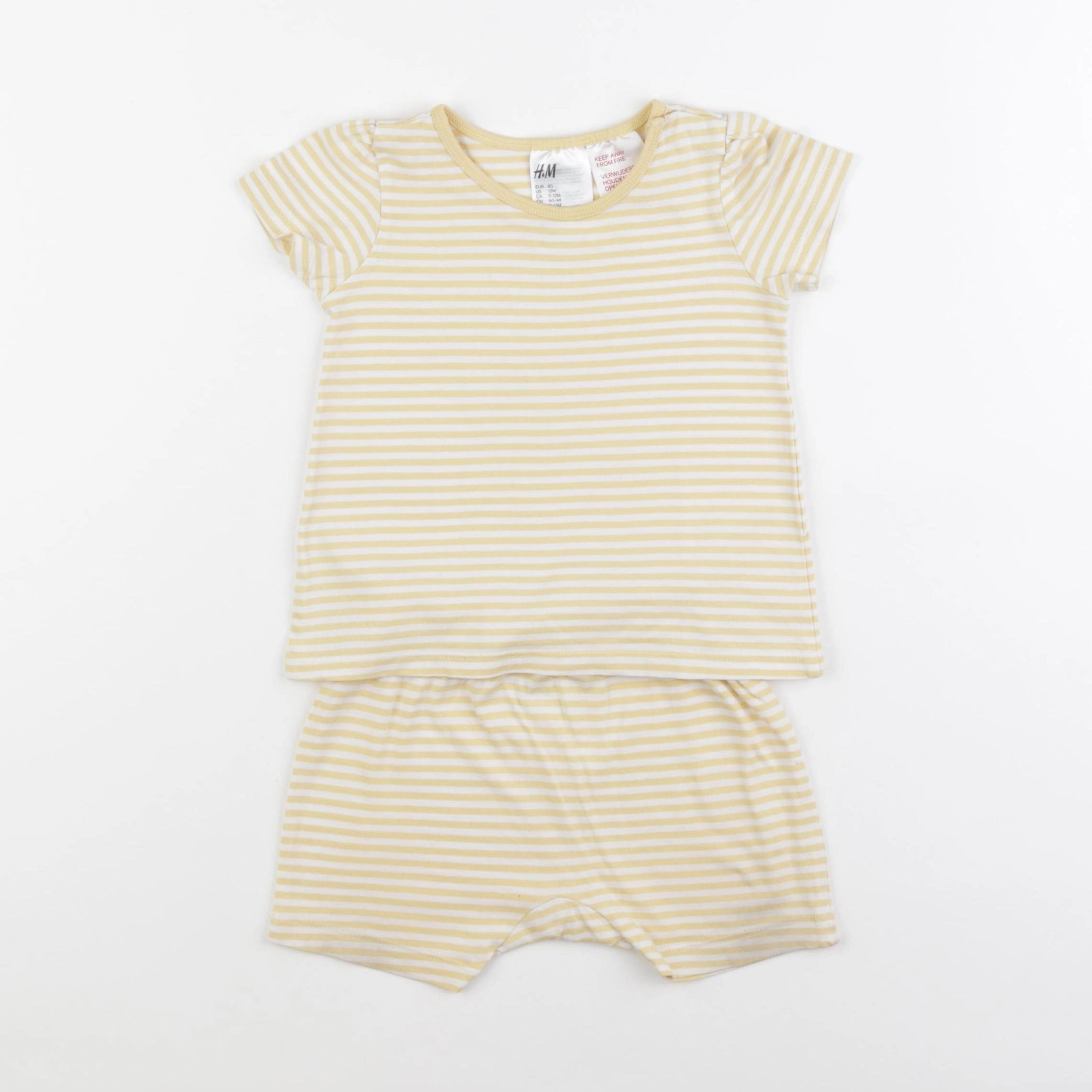 H&M - pyjama coton jaune - 9/12 mois