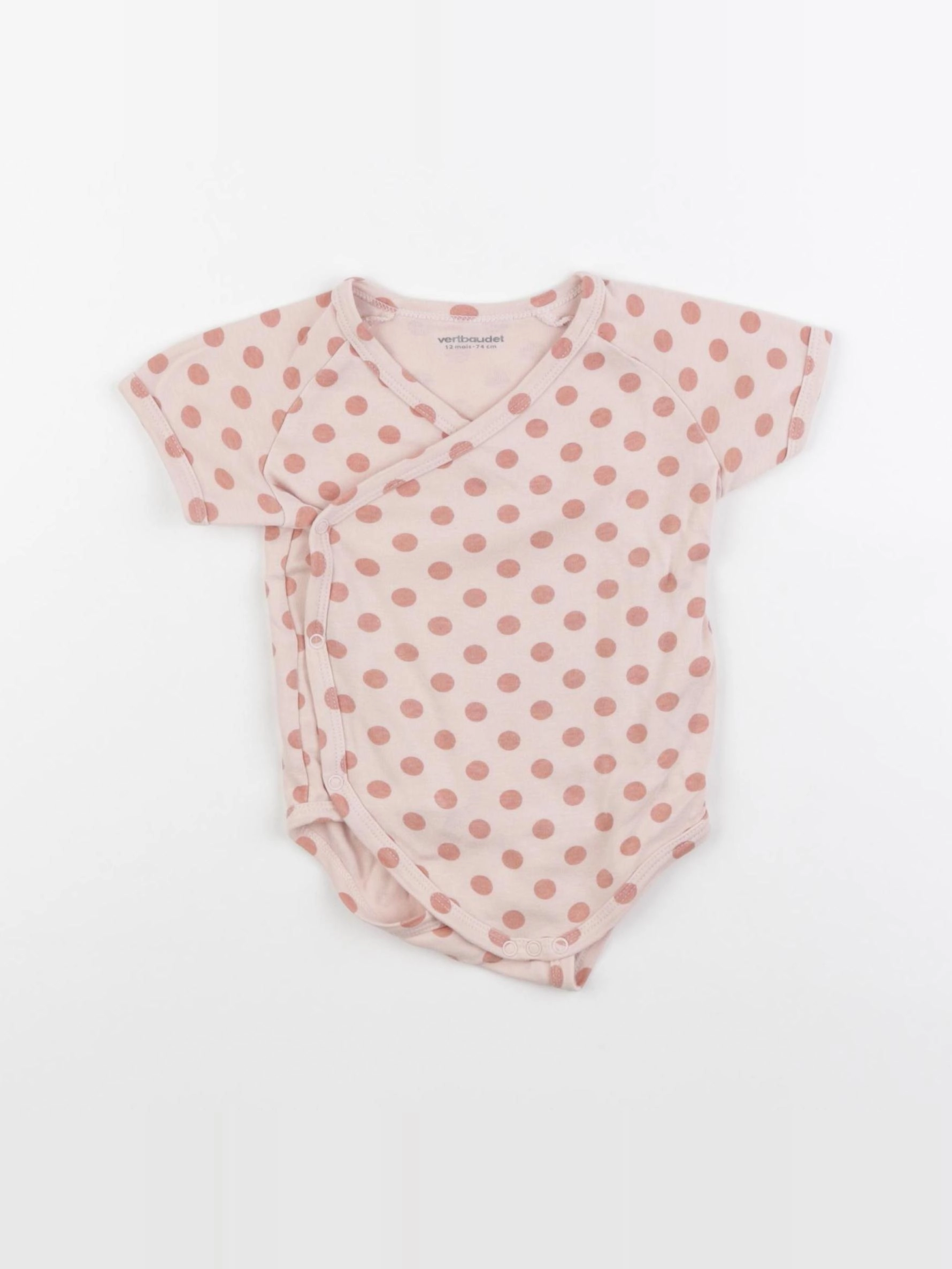 Vertbaudet - body rose - 12 mois