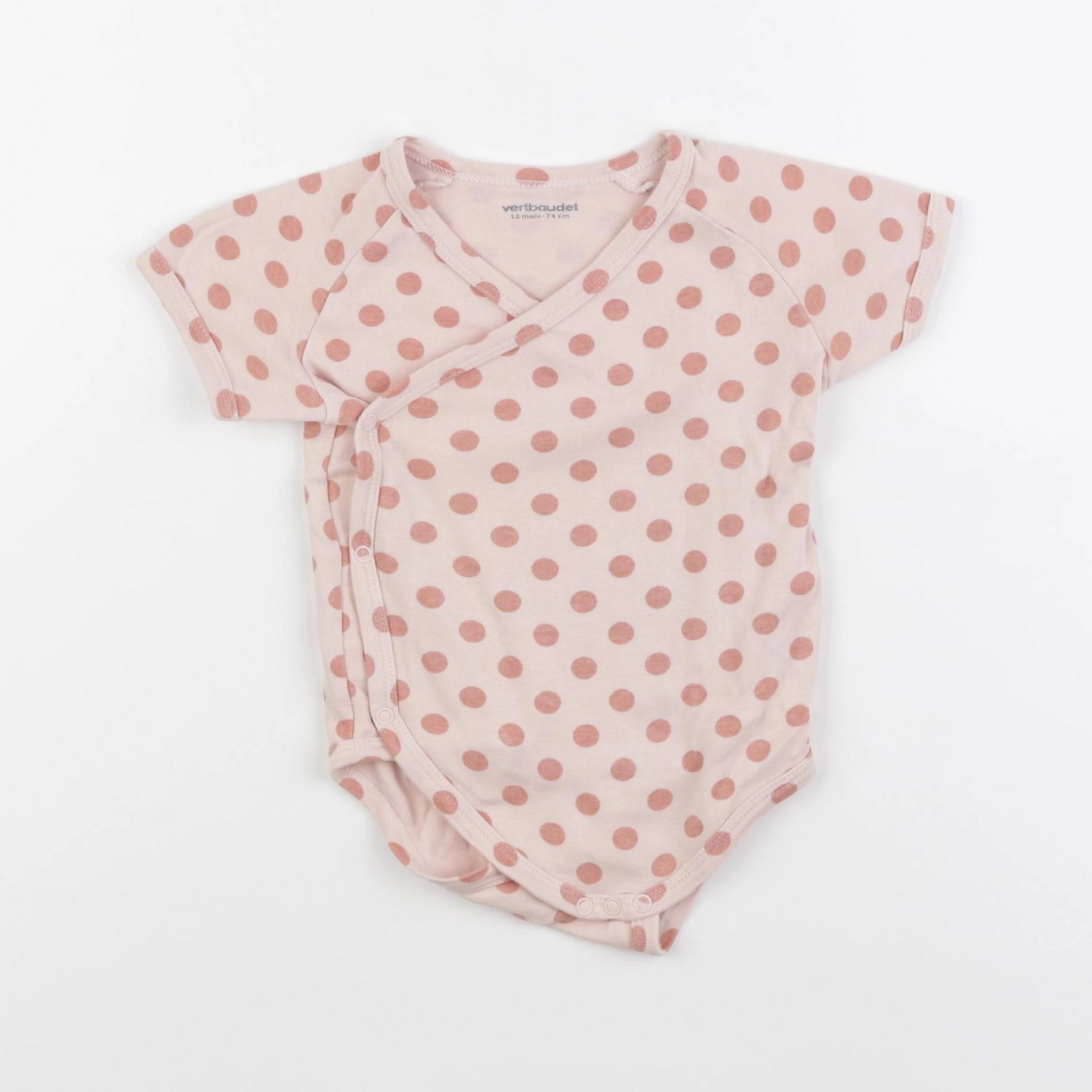Vertbaudet - body rose - 12 mois