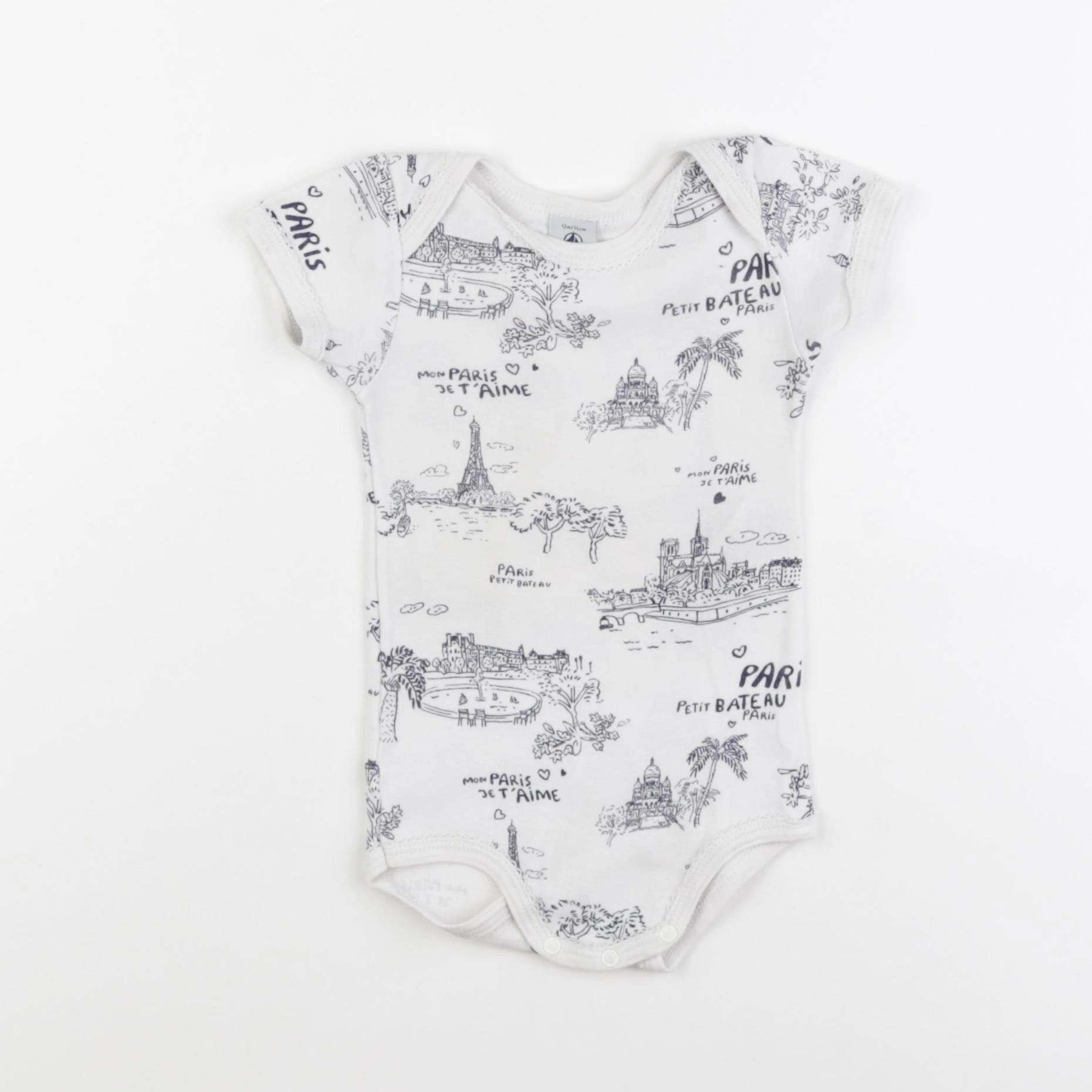 Petit Bateau - body blanc - 12 mois