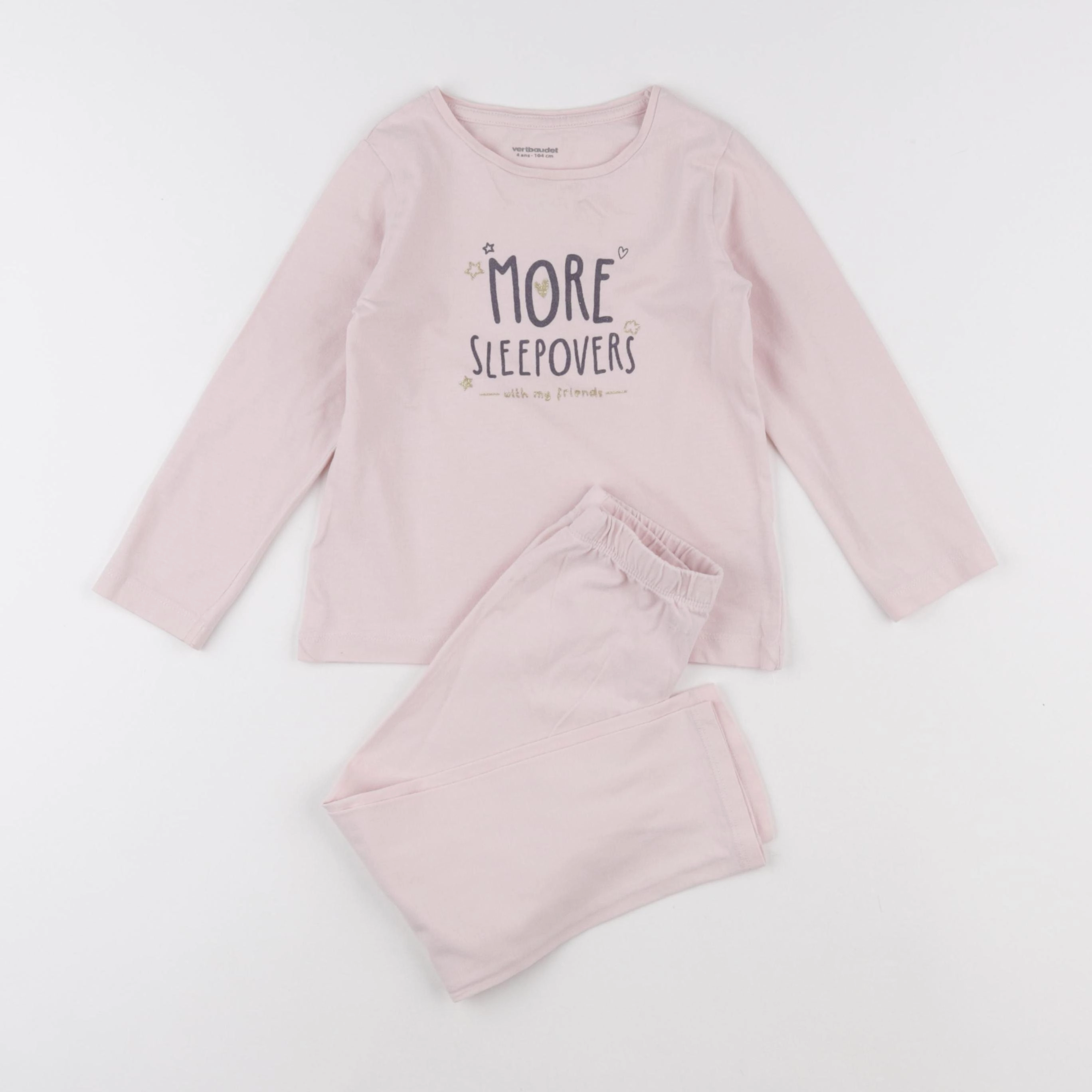 Vertbaudet - pyjama coton rose - 4 ans